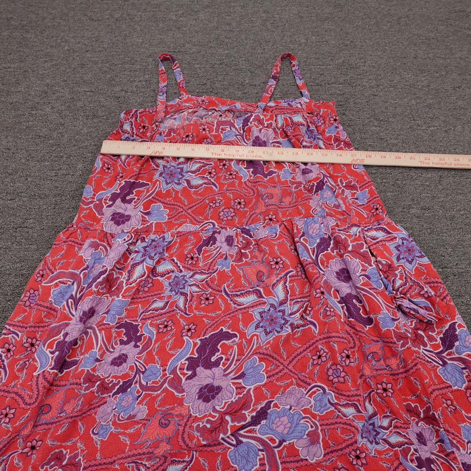 Knox Rose Dress Womens Medium Red Floral Sleeveless Scoop Neck Midi Sundress - Thumbnail 4