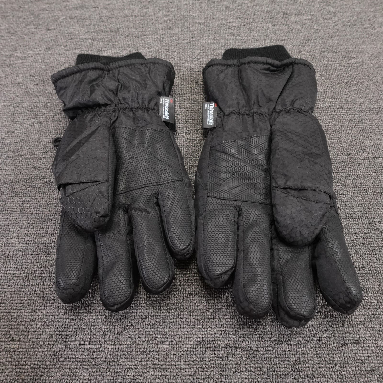Thinsulate Gloves Mens XL Black Microfiber Insulated Lined Ski Winter Grip Palm - Thumbnail 3