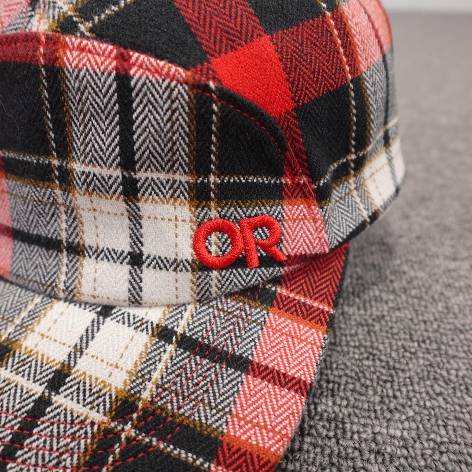 Outdoor Research Hat Cap Strap Back Mens One Size Red Plaid Flannel 5 Panel - Thumbnail 3