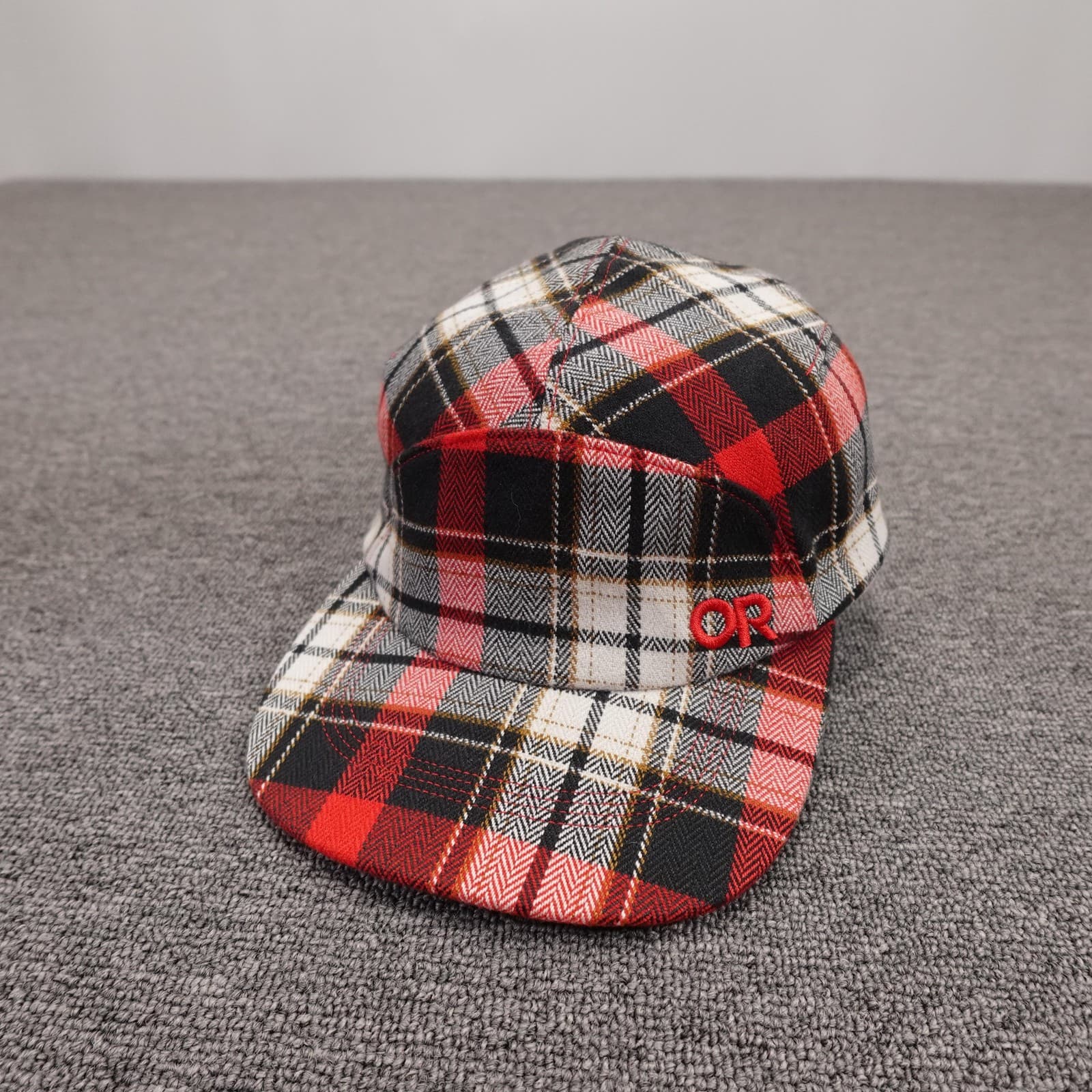 Outdoor Research Hat Cap Strap Back Mens One Size Red Plaid Flannel 5 Panel