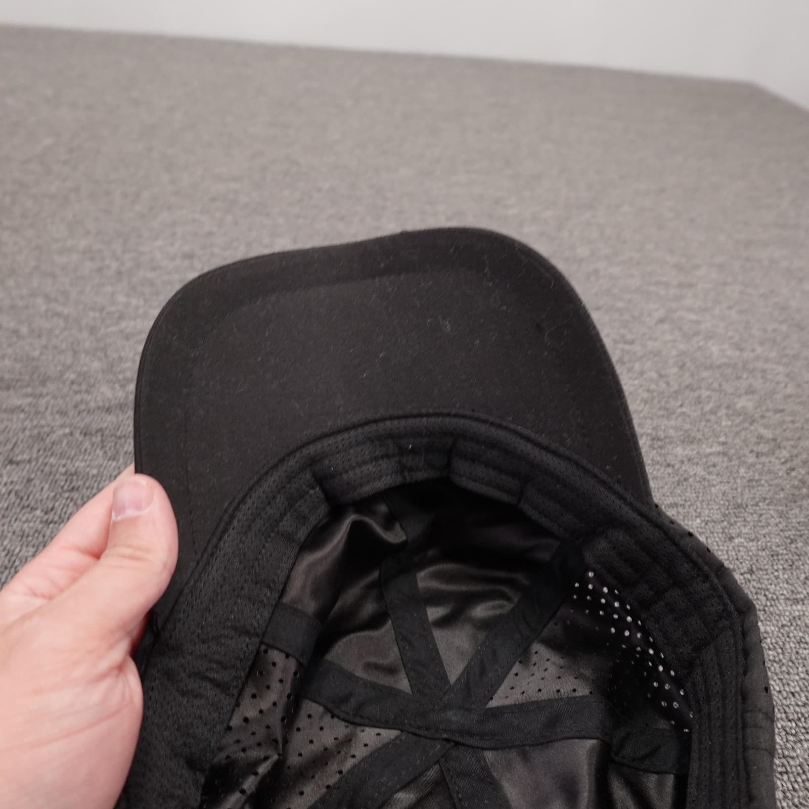Layer 8 Hat Cap Strap Back Mens One Size Black Running Lightweight Polyester - Thumbnail 6