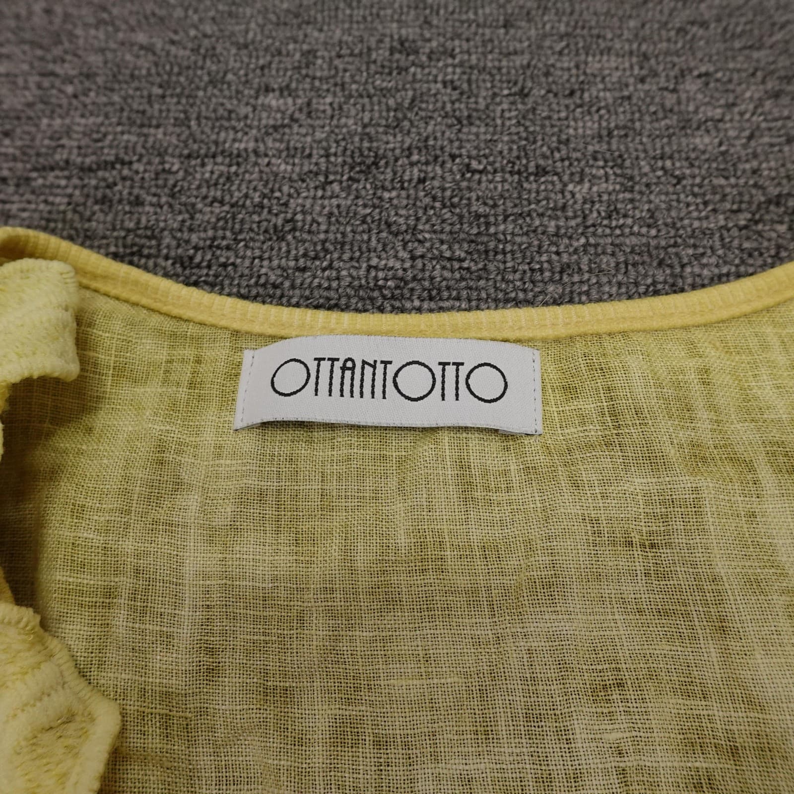 OTTANTOTTO Dress Womens Medium Yellow Floral Applique Lace Hem Sundress - Thumbnail 3