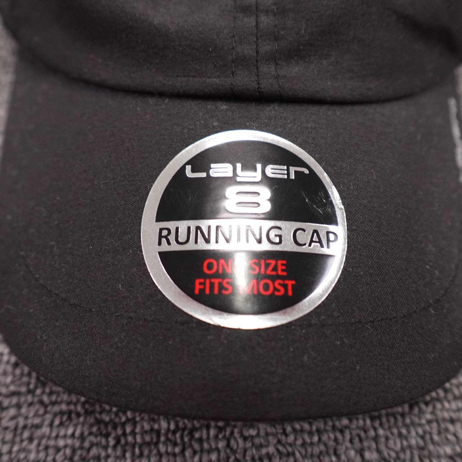 Layer 8 Hat Cap Strap Back Mens One Size Black Running Lightweight Polyester - Thumbnail 8