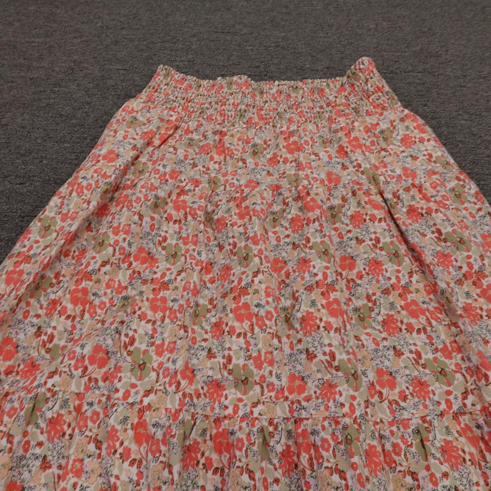 Universal Thread Skirt Womens L Multicolor Floral Peasant Midi Elastic Waist - Thumbnail 2