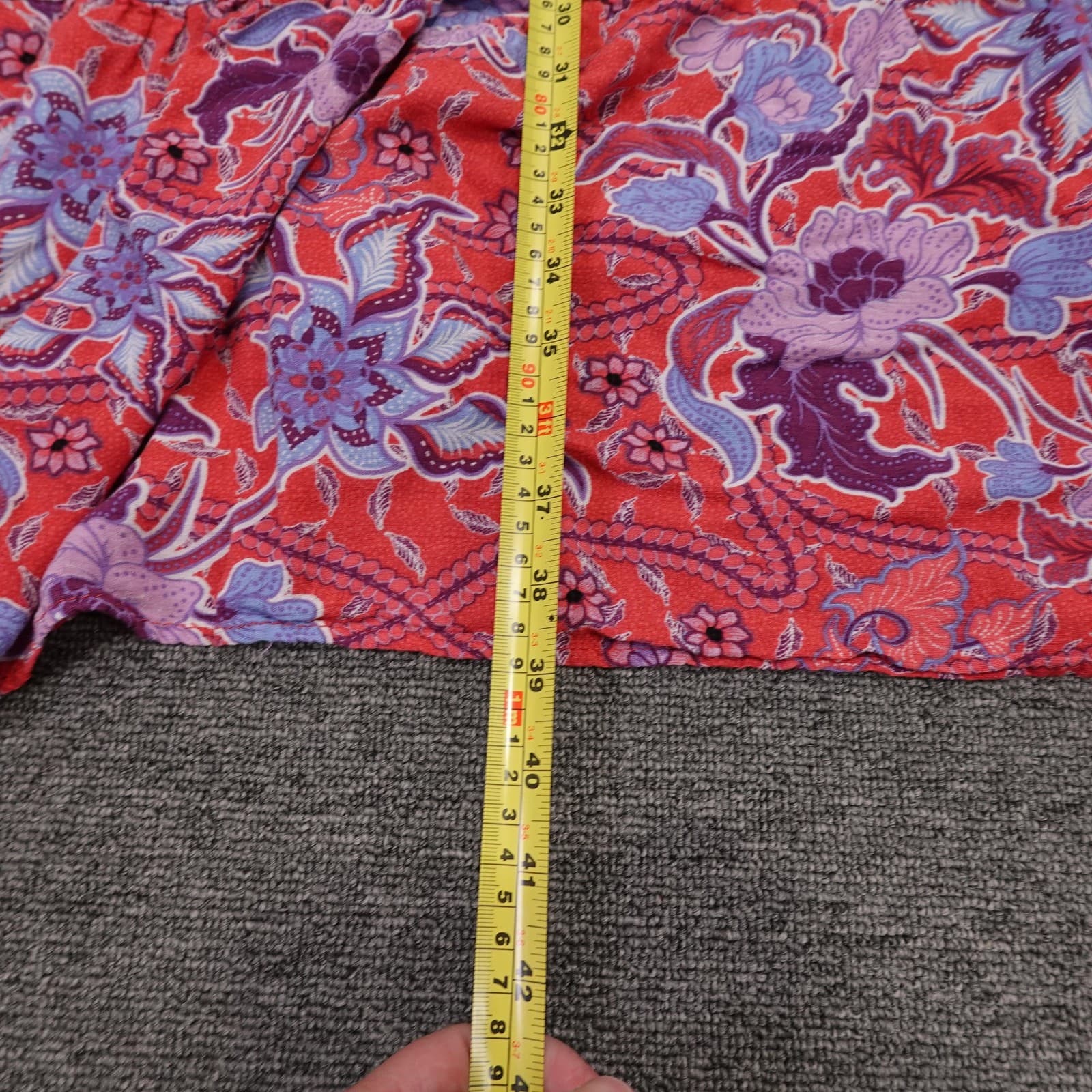 Knox Rose Dress Womens Medium Red Floral Sleeveless Scoop Neck Midi Sundress - Thumbnail 6