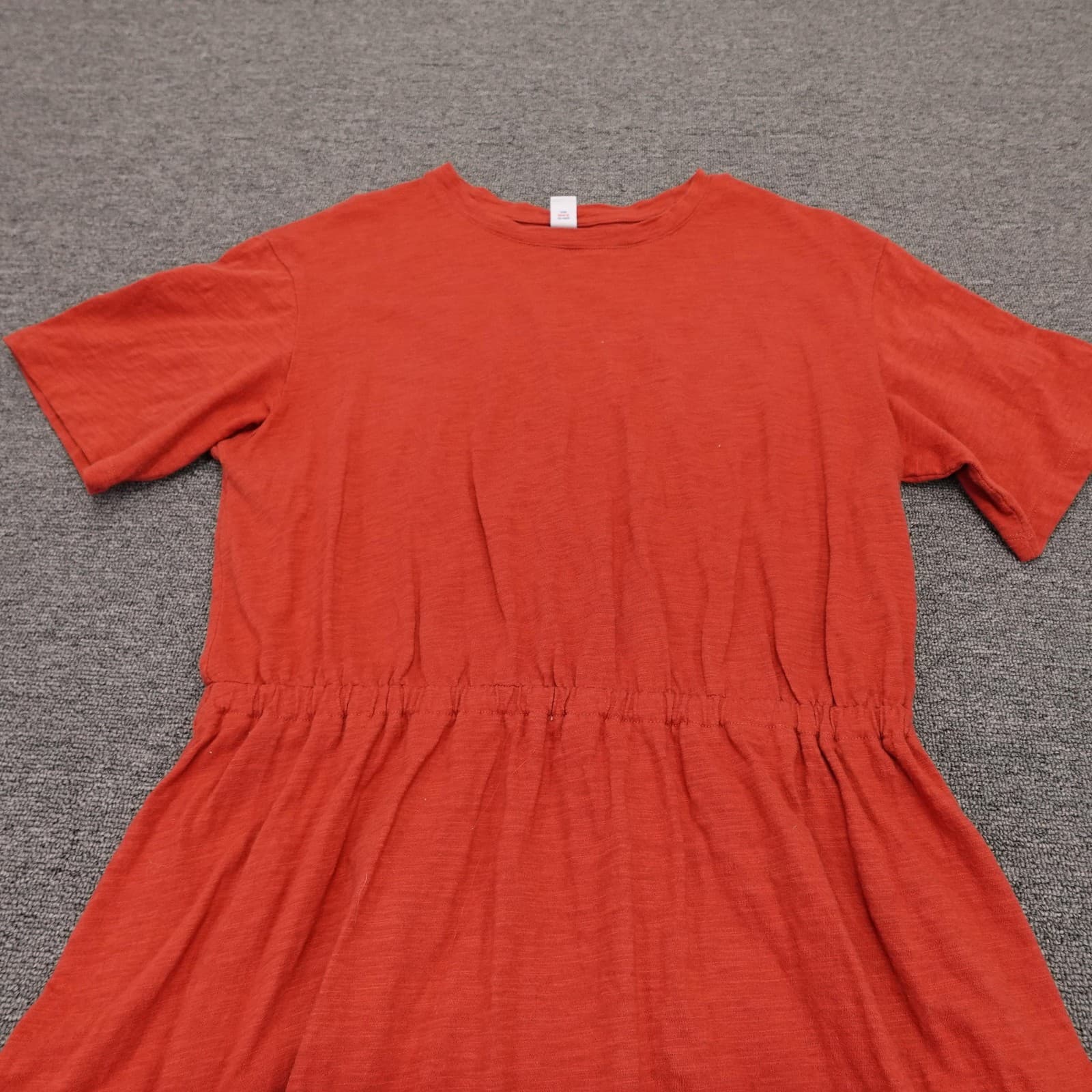 Old Navy T-Shirt Dress Womens Large Orange Short Sleeve Elastic Waist Cotton - Thumbnail 2