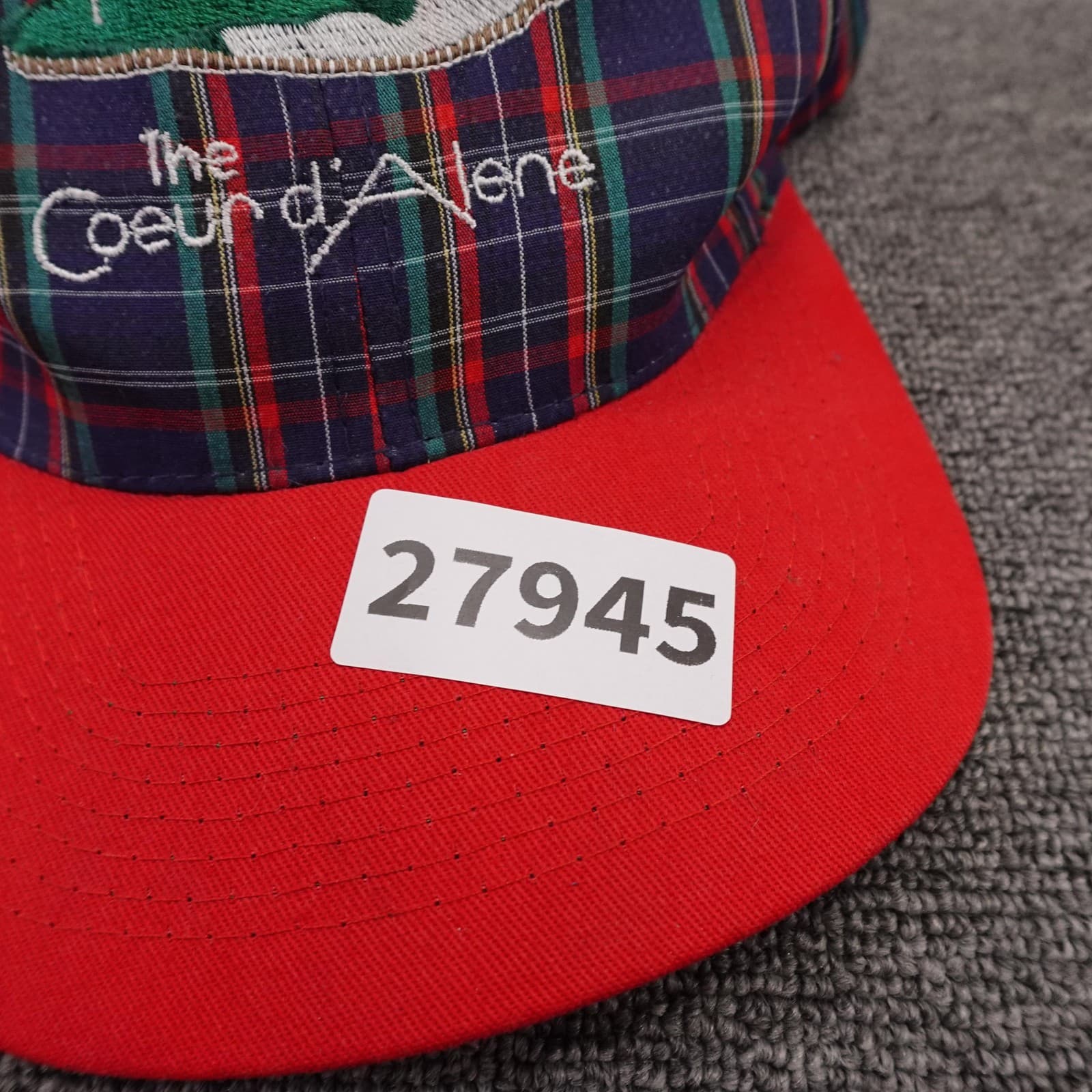Vintage The Coeur D'Alene Hat Cap Snap Back Mens One Size Plaid Golf Baseball - Thumbnail 9