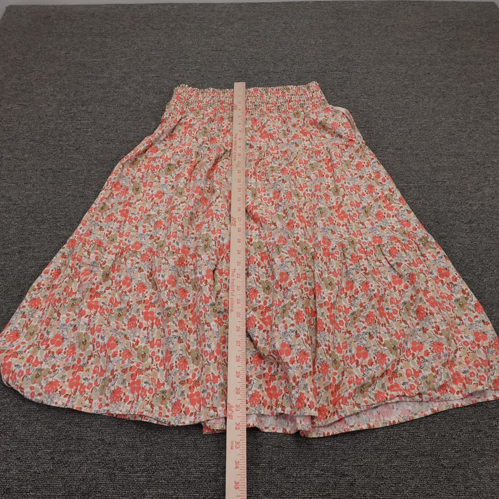 Universal Thread Skirt Womens L Multicolor Floral Peasant Midi Elastic Waist - Thumbnail 6