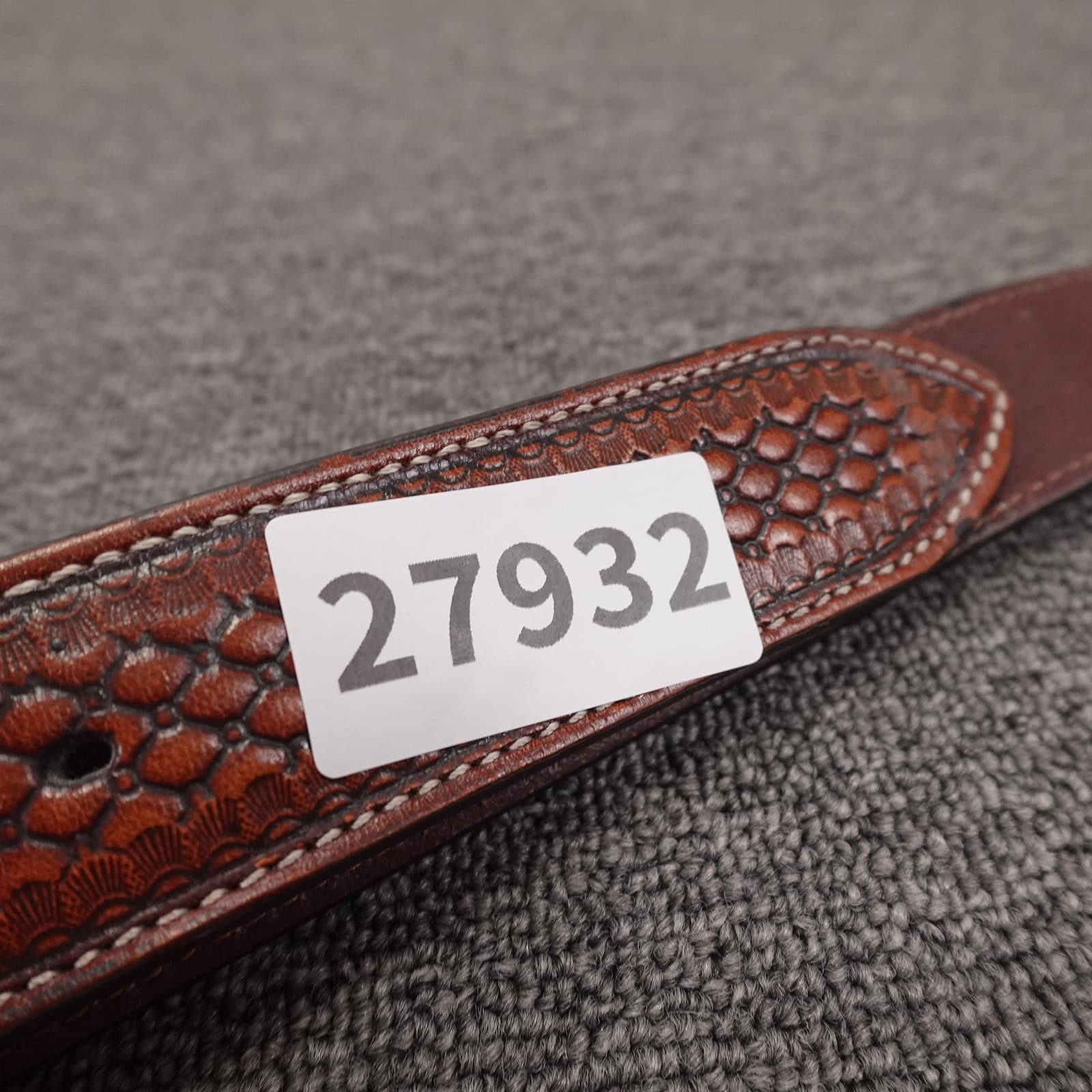 Ariat Belt Mens 42 Brown Leather Beaded Western Concho Geometric Adjustable - Thumbnail 9