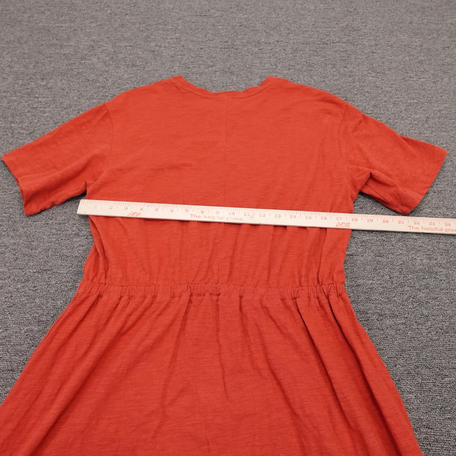Old Navy T-Shirt Dress Womens Large Orange Short Sleeve Elastic Waist Cotton - Thumbnail 4