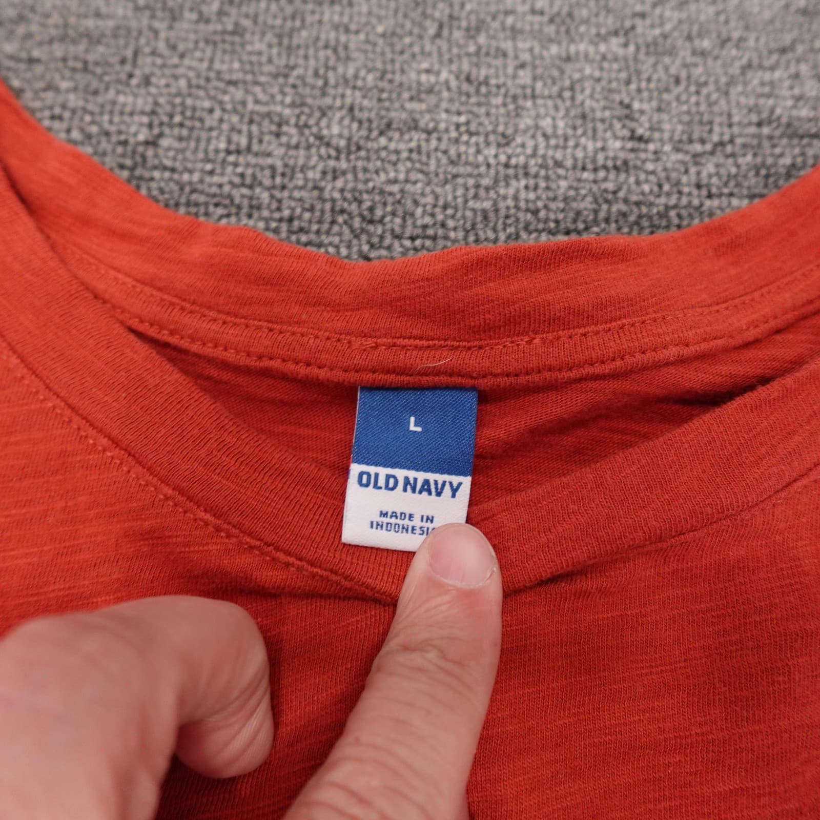 Old Navy T-Shirt Dress Womens Large Orange Short Sleeve Elastic Waist Cotton - Thumbnail 3