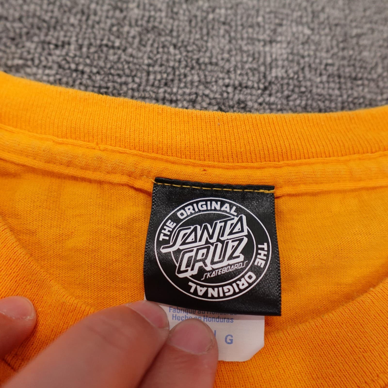 Santa Cruz Shirt Mens Large Orange Skateboards Logo Graphic Tee 100% Cotton - Thumbnail 3