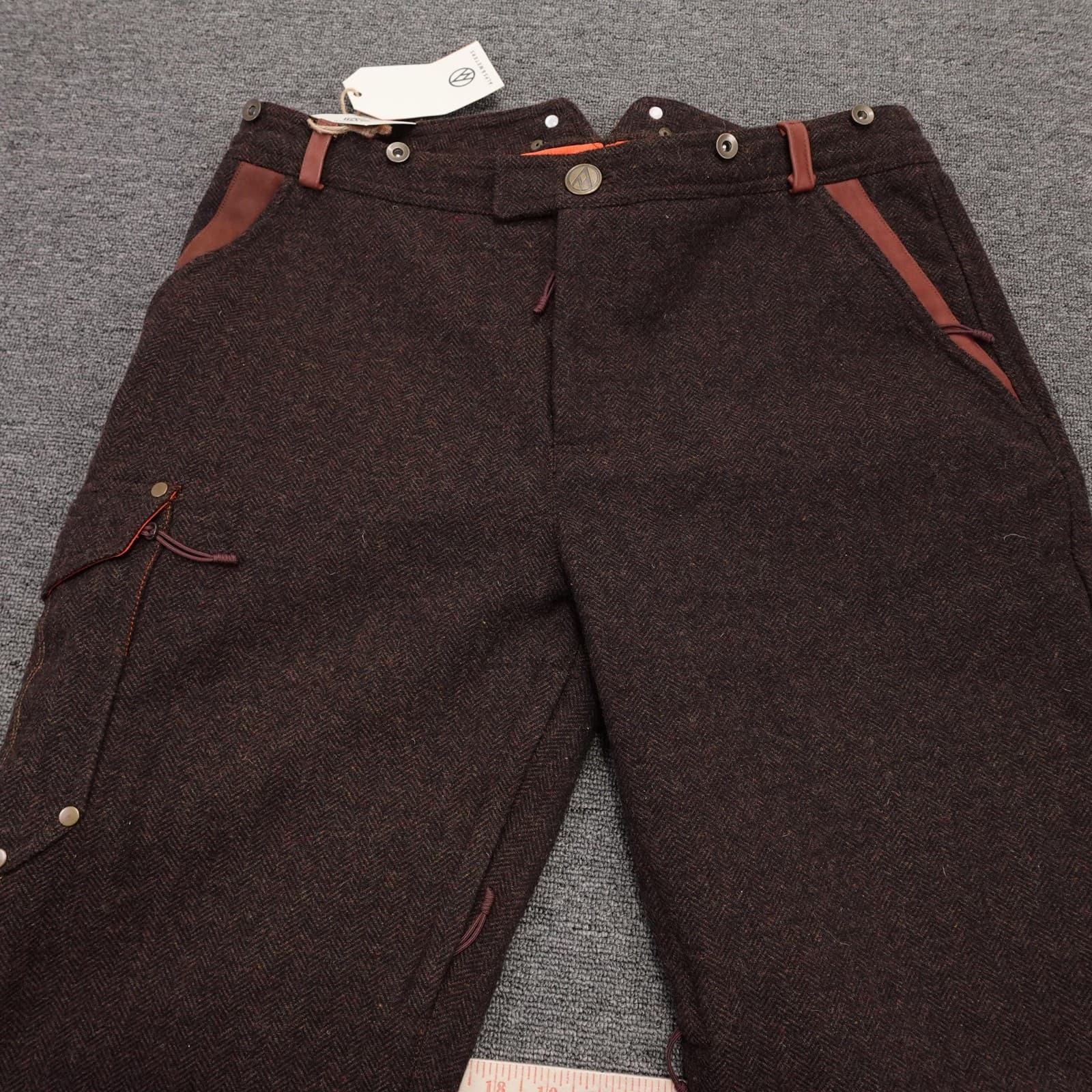 Alps & Meters Snow Pants Mens Large Brown Alpine Winter Trouser Wool Ski - Thumbnail 2