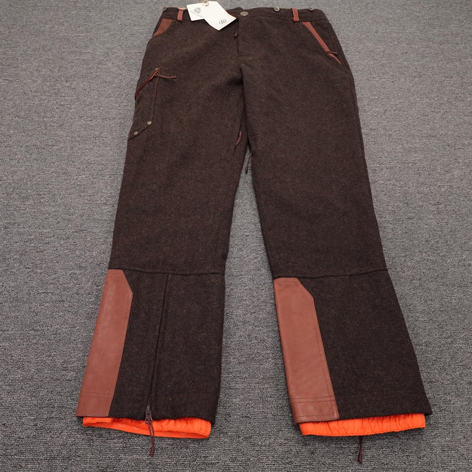 Alps & Meters Snow Pants Mens Large Brown Alpine Winter Trouser Wool Ski