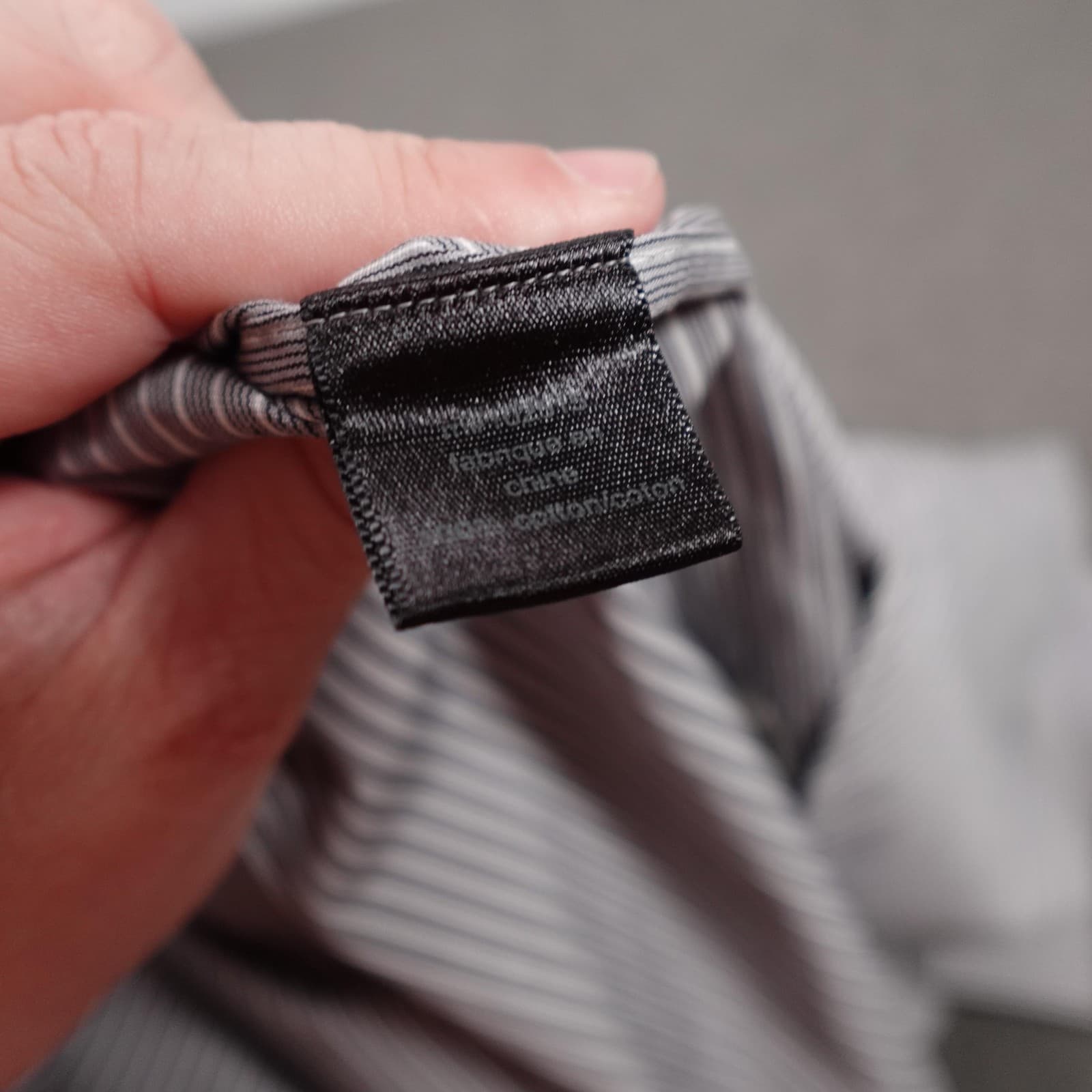 John Varvatos U.S.A. Shirt Mens 16.5 34/35 Gray Pinstripe Long Sleeve Cotton - Thumbnail 8