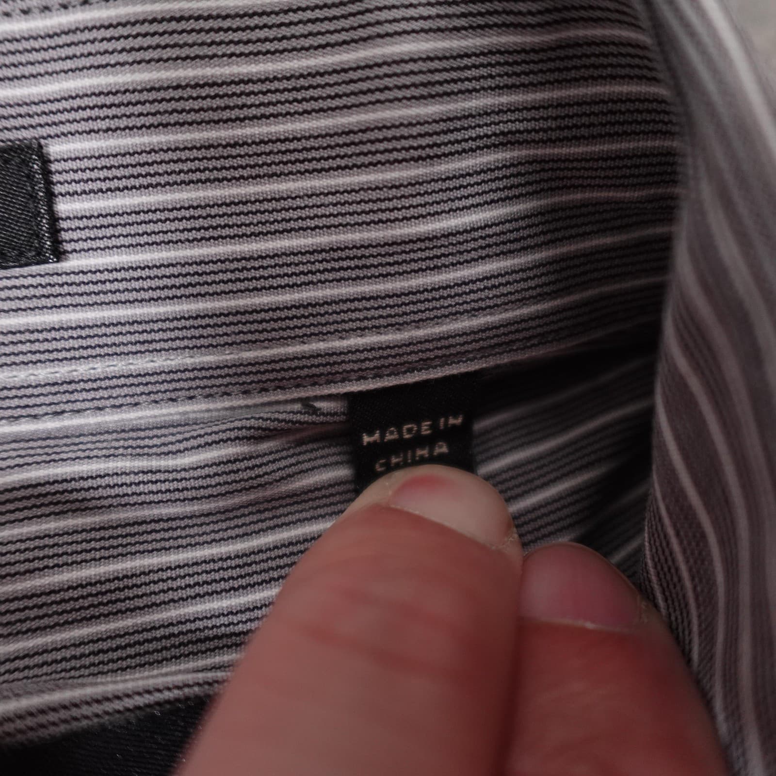 John Varvatos U.S.A. Shirt Mens 16.5 34/35 Gray Pinstripe Long Sleeve Cotton - Thumbnail 3