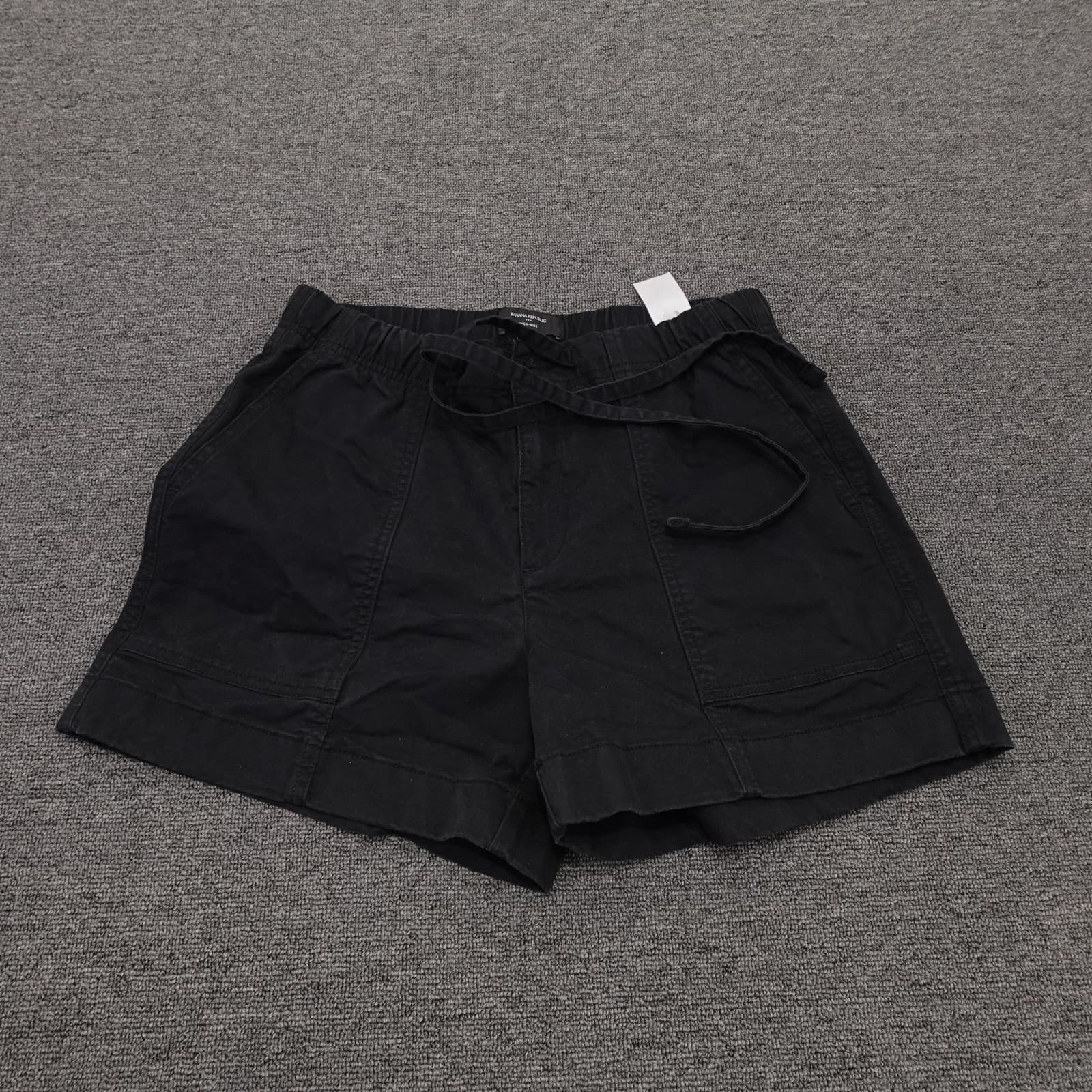 Banana Republic Shorts Womens Small Black Twill Utility Drawstring 4.5 Inseam