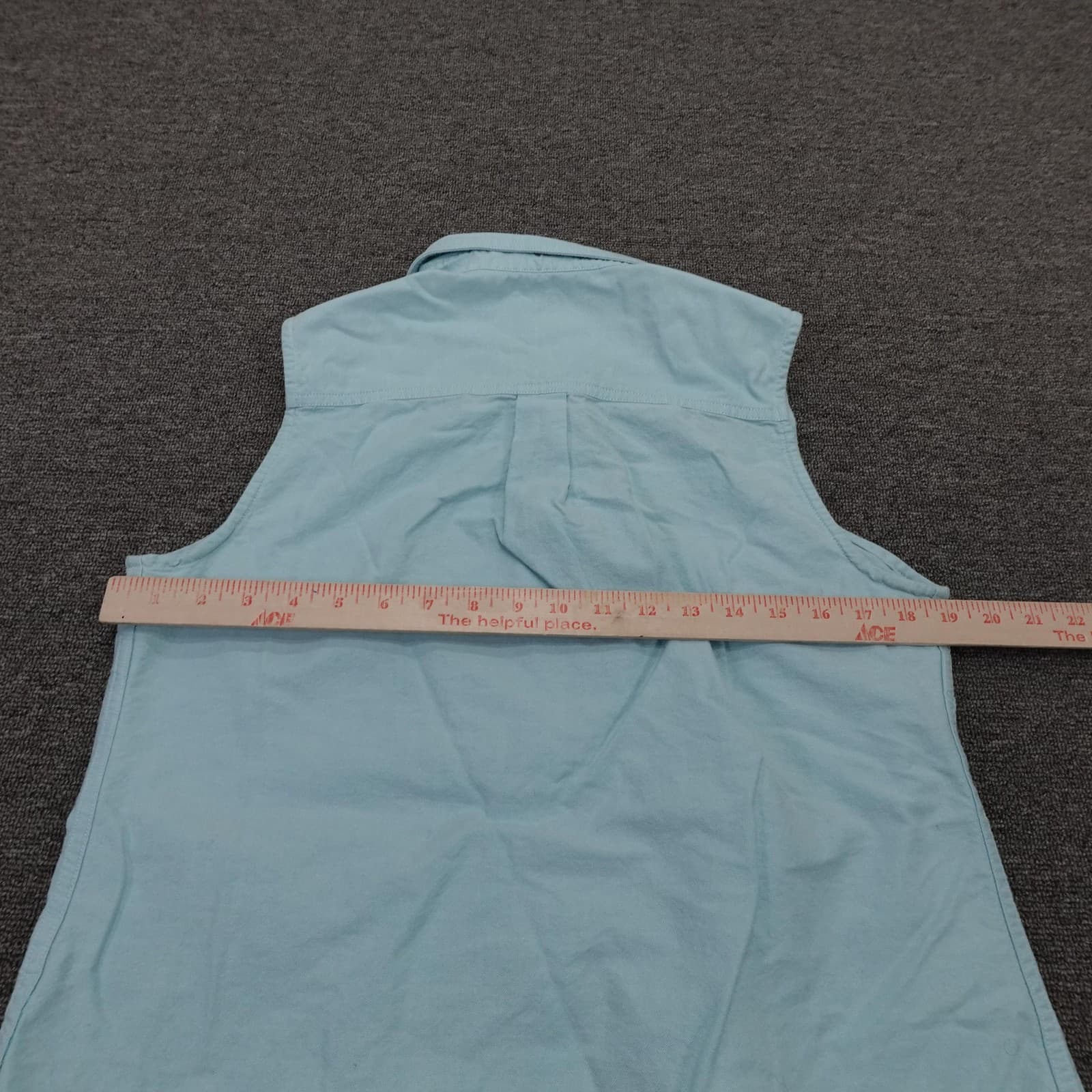 L.L.Bean Shirt Womens Small Blue 100% Cotton Sleeveless Button Up Top Casual - Thumbnail 4