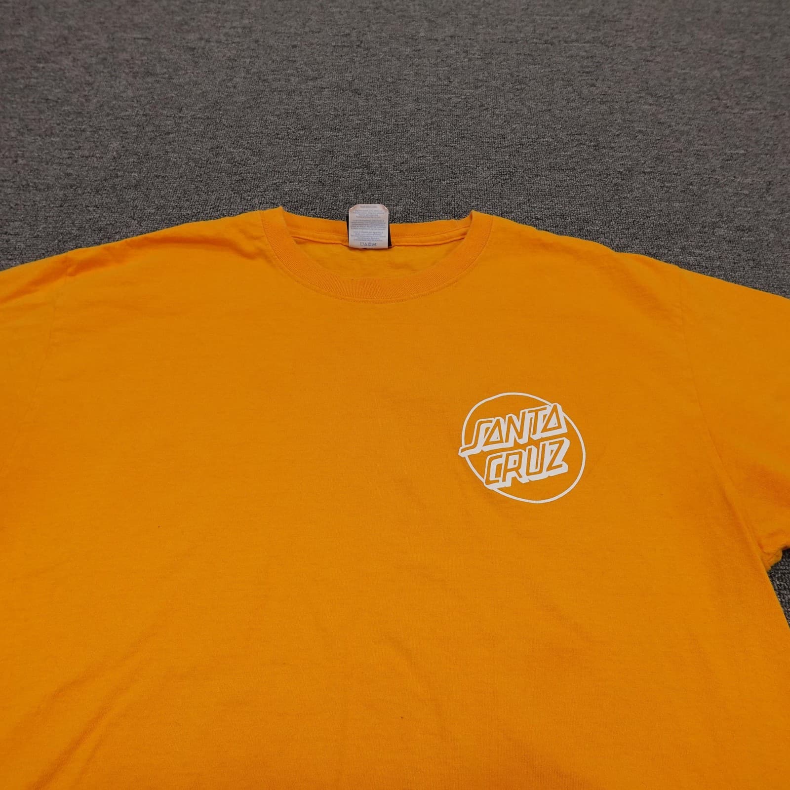 Santa Cruz Shirt Mens Large Orange Skateboards Logo Graphic Tee 100% Cotton - Thumbnail 2