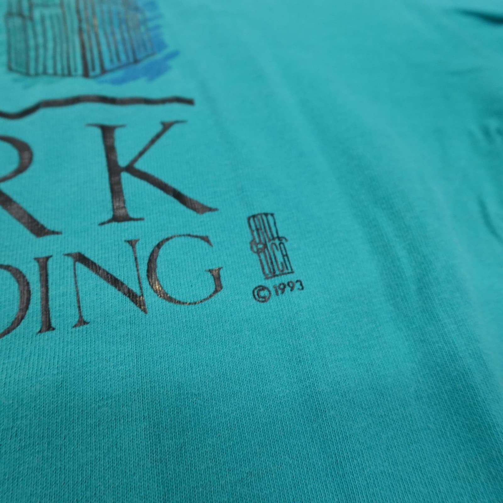 Vintage New York Empire State Building Shirt Mens XL Blue Hanes Graphic 1993 90s - Thumbnail 3