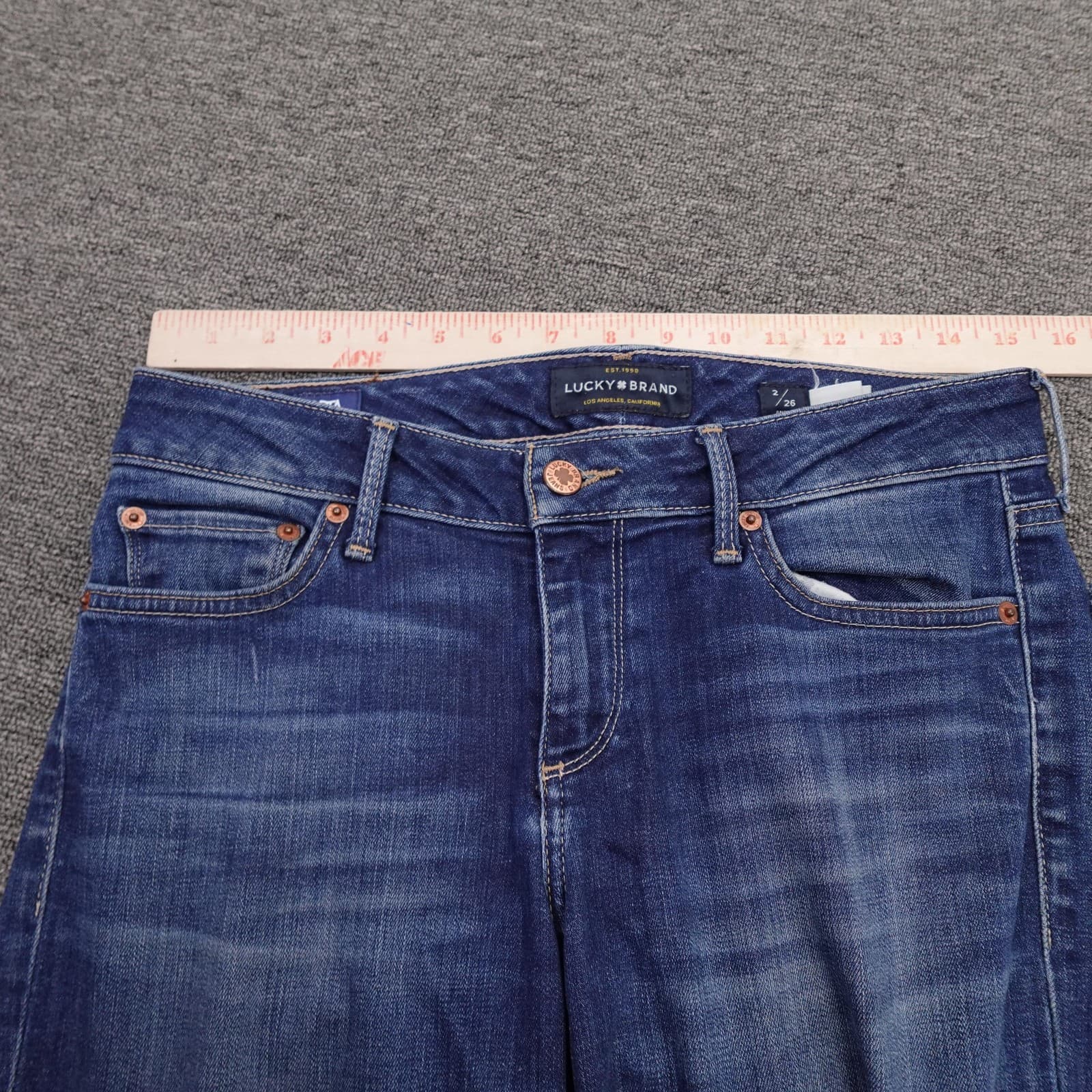 Lucky Brand Jeans Womens 2/26 Blue Medium Mid Rise Skinny Lolita Ankle Denim - Thumbnail 11