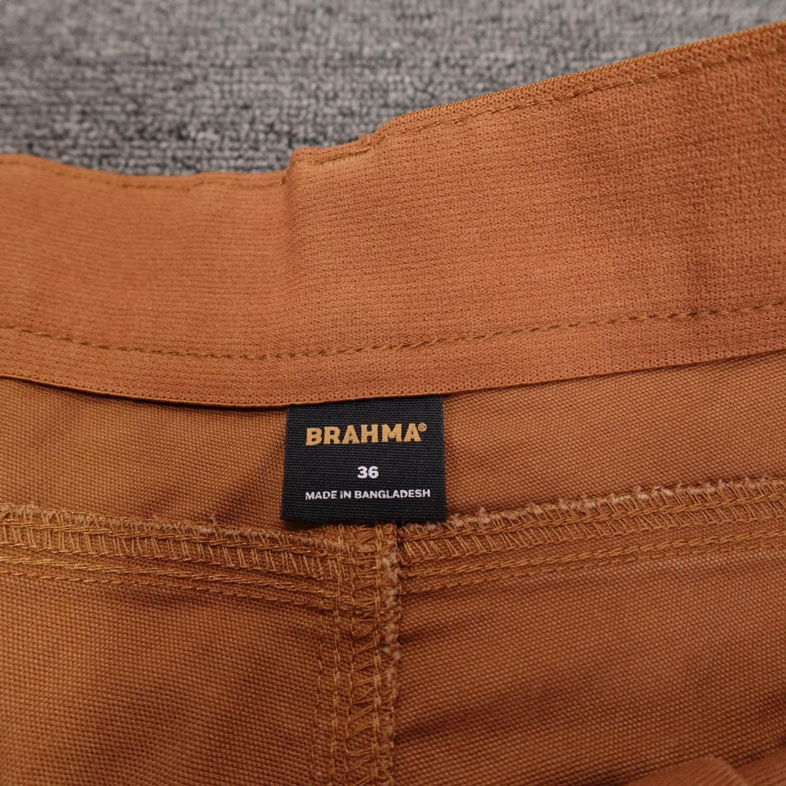 Brahma Shorts Mens 36 Brown Canvas Chino Stretch 11 Inseam Workwear Casual - Thumbnail 3