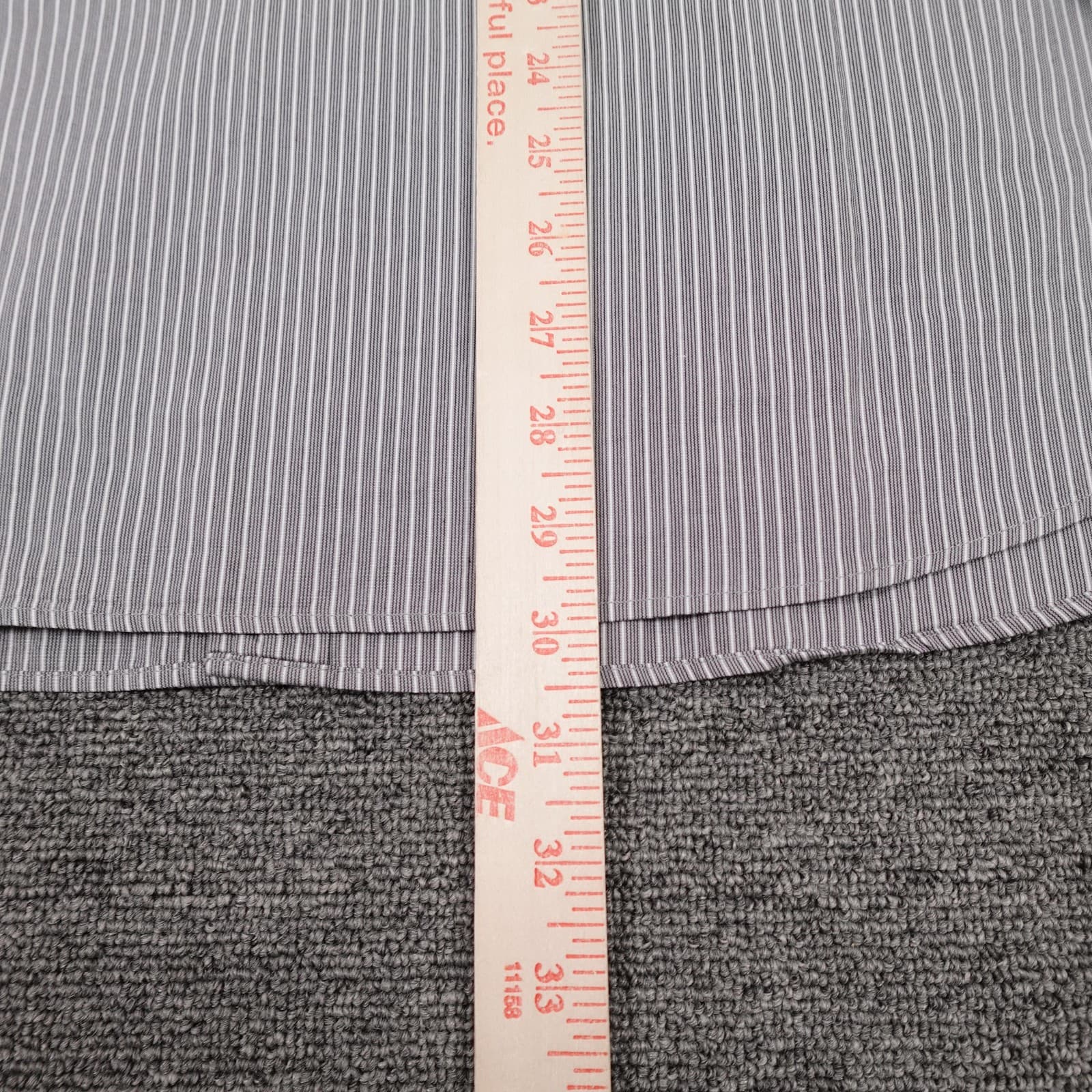 John Varvatos U.S.A. Shirt Mens 16.5 34/35 Gray Pinstripe Long Sleeve Cotton - Thumbnail 7