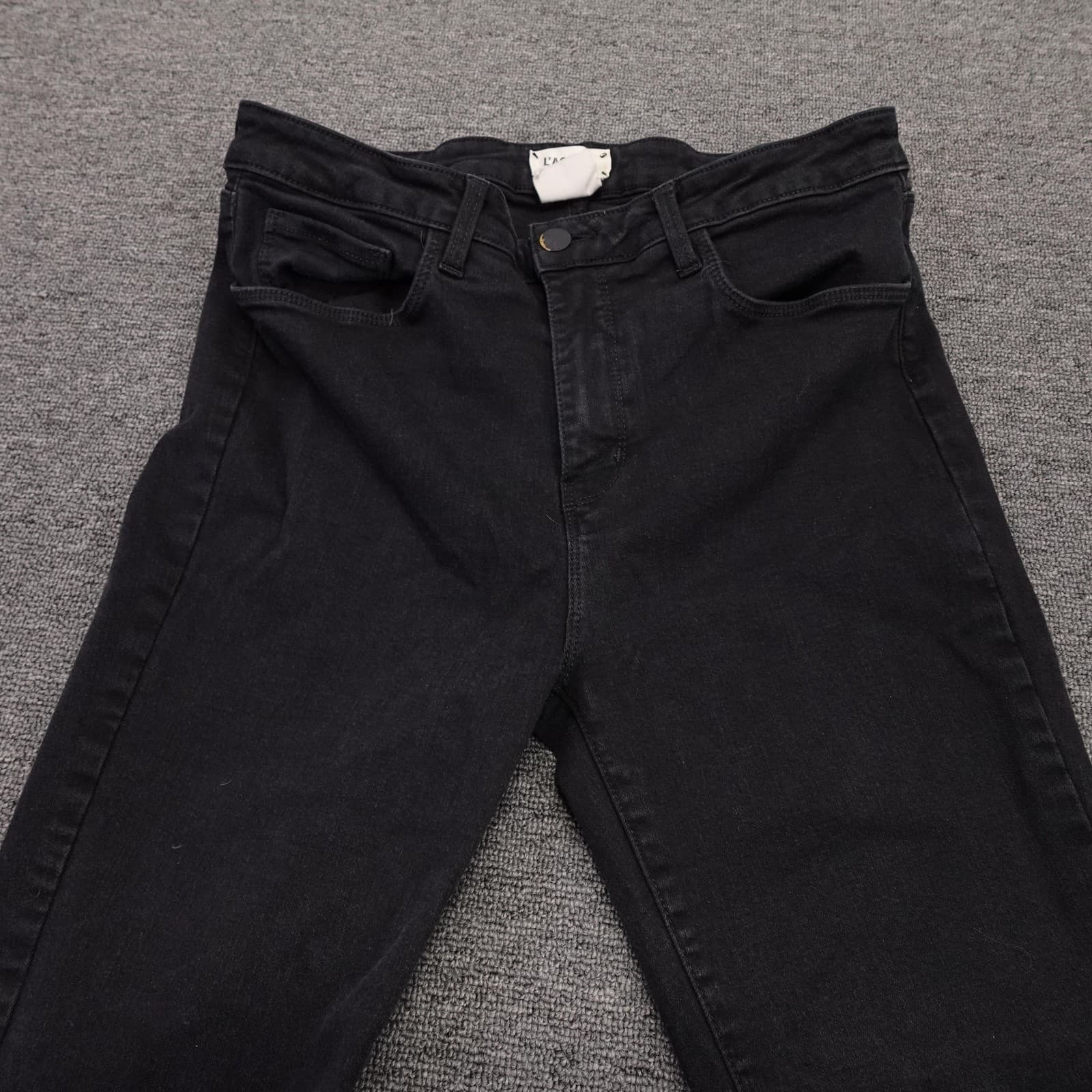 L'AGENCE Jeans Womens 31 Black Charcoal Wash Mid Rise Slim Skinny 31x30 Denim - Thumbnail 2