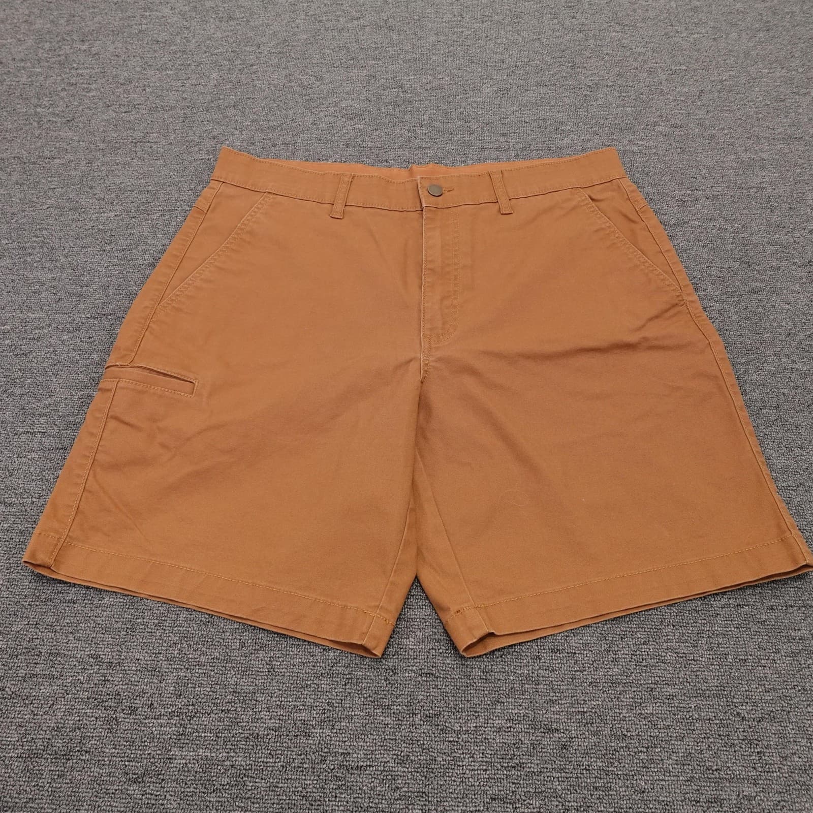 Brahma Shorts Mens 36 Brown Canvas Chino Stretch 11 Inseam Workwear Casual