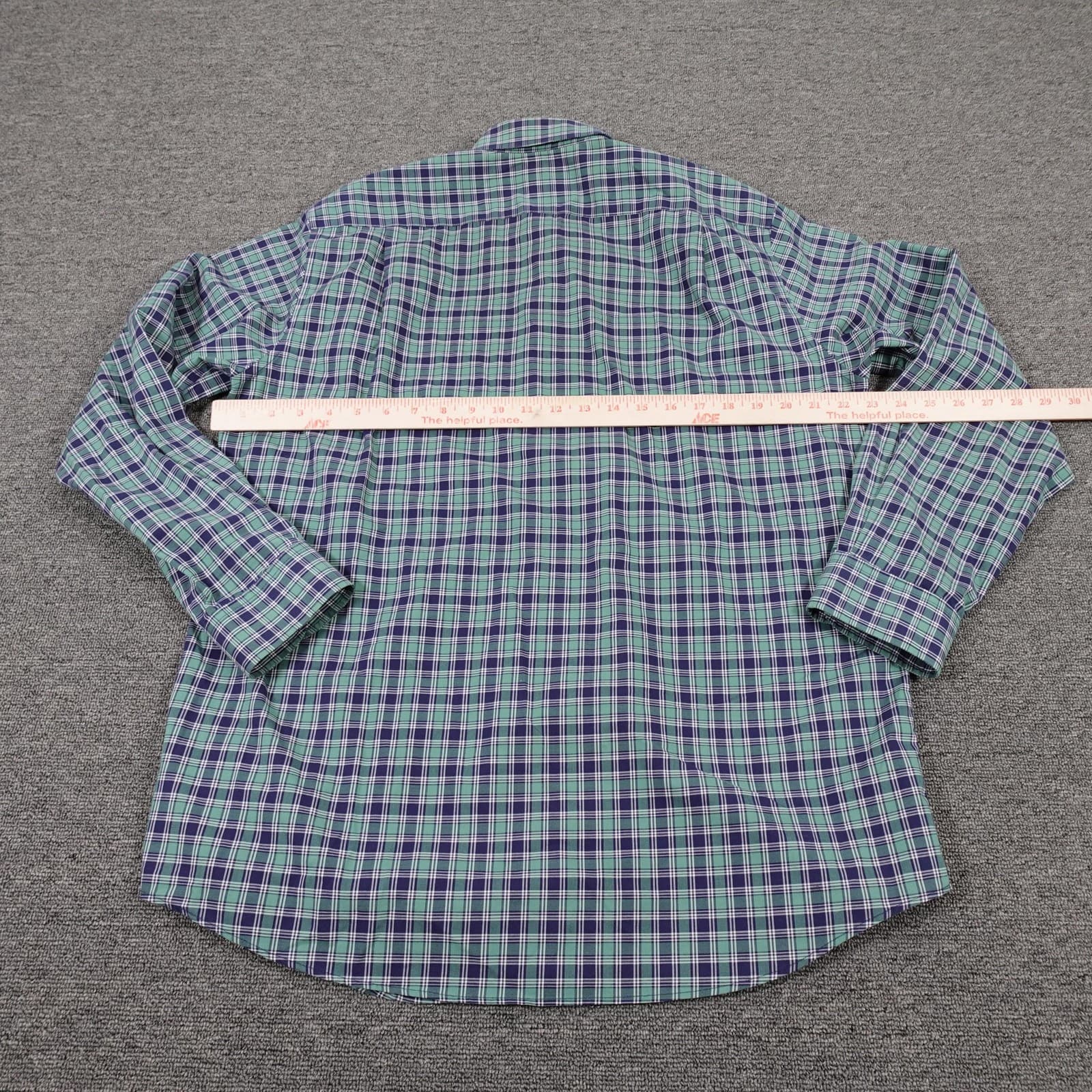 L.L.Bean Shirt Mens Medium Green Plaid Long Sleeve Button Down Cotton Casual - Thumbnail 4