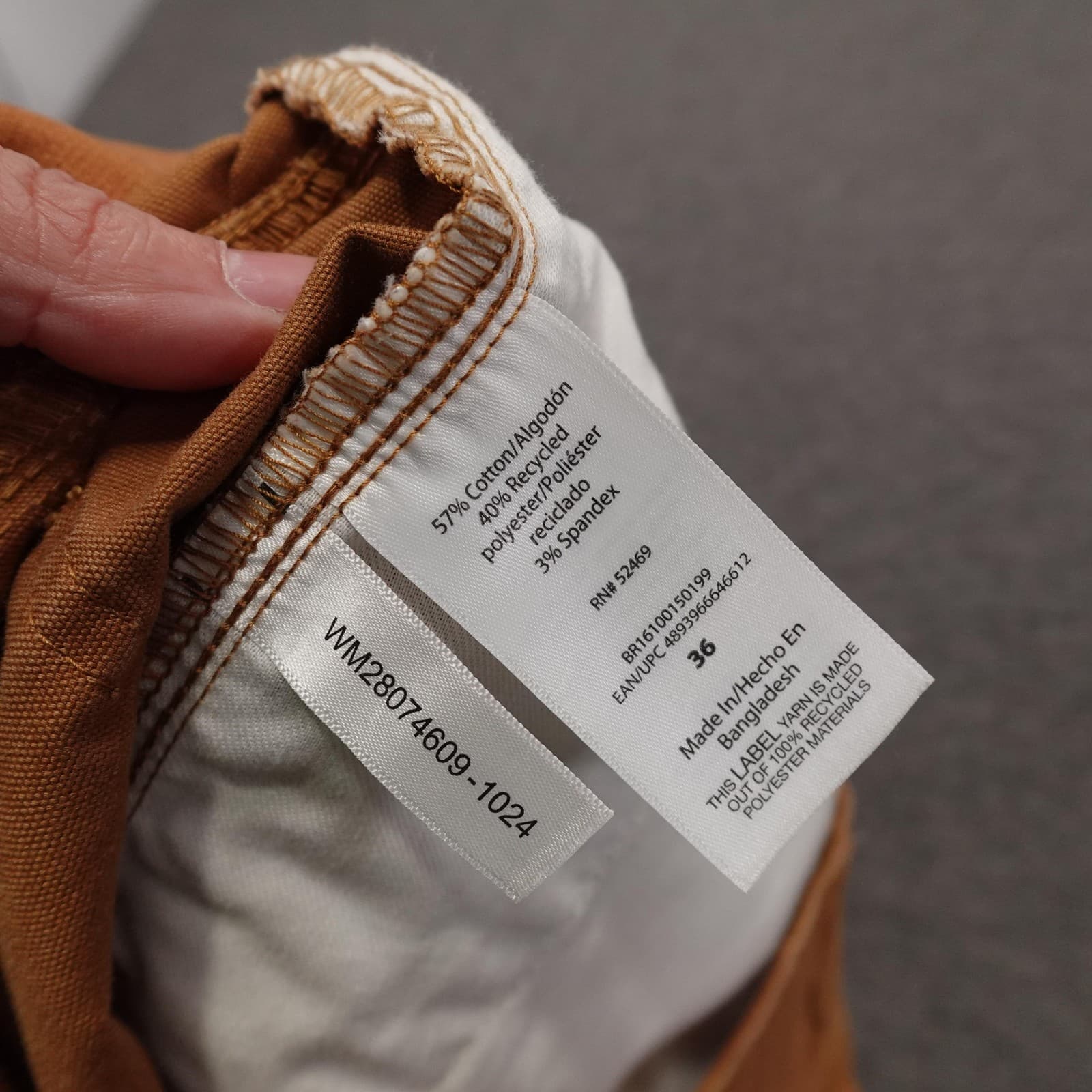 Brahma Shorts Mens 36 Brown Canvas Chino Stretch 11 Inseam Workwear Casual - Thumbnail 4