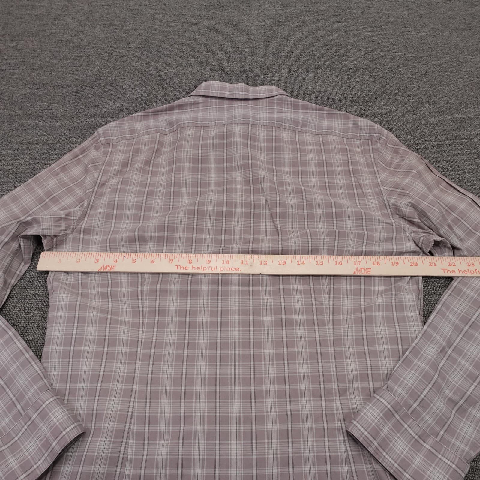 John Varvatos Shirt Mens Medium Purple Plaid Long Sleeve Button Up Cotton Casual - Thumbnail 6