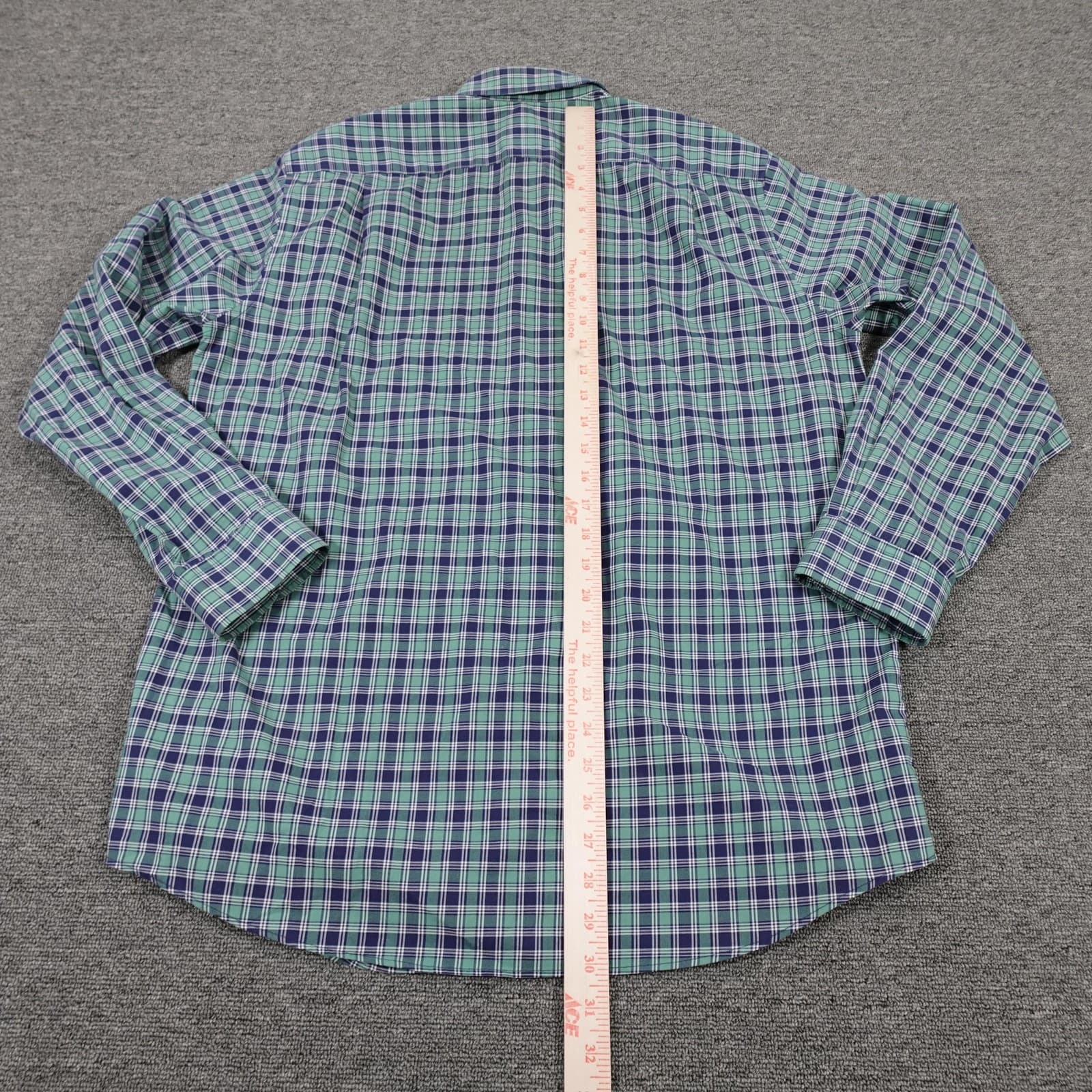 L.L.Bean Shirt Mens Medium Green Plaid Long Sleeve Button Down Cotton Casual - Thumbnail 6