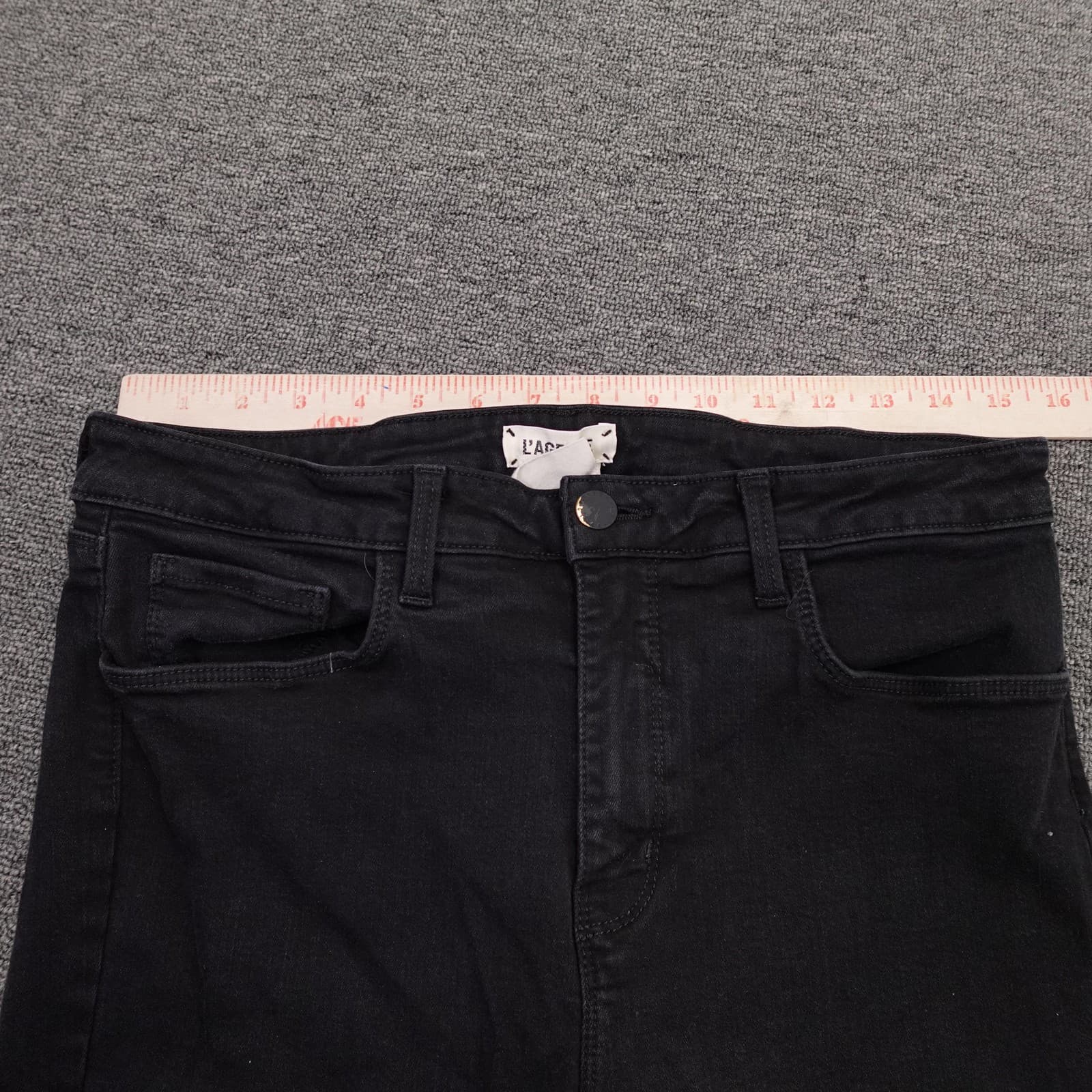 L'AGENCE Jeans Womens 31 Black Charcoal Wash Mid Rise Slim Skinny 31x30 Denim - Thumbnail 8