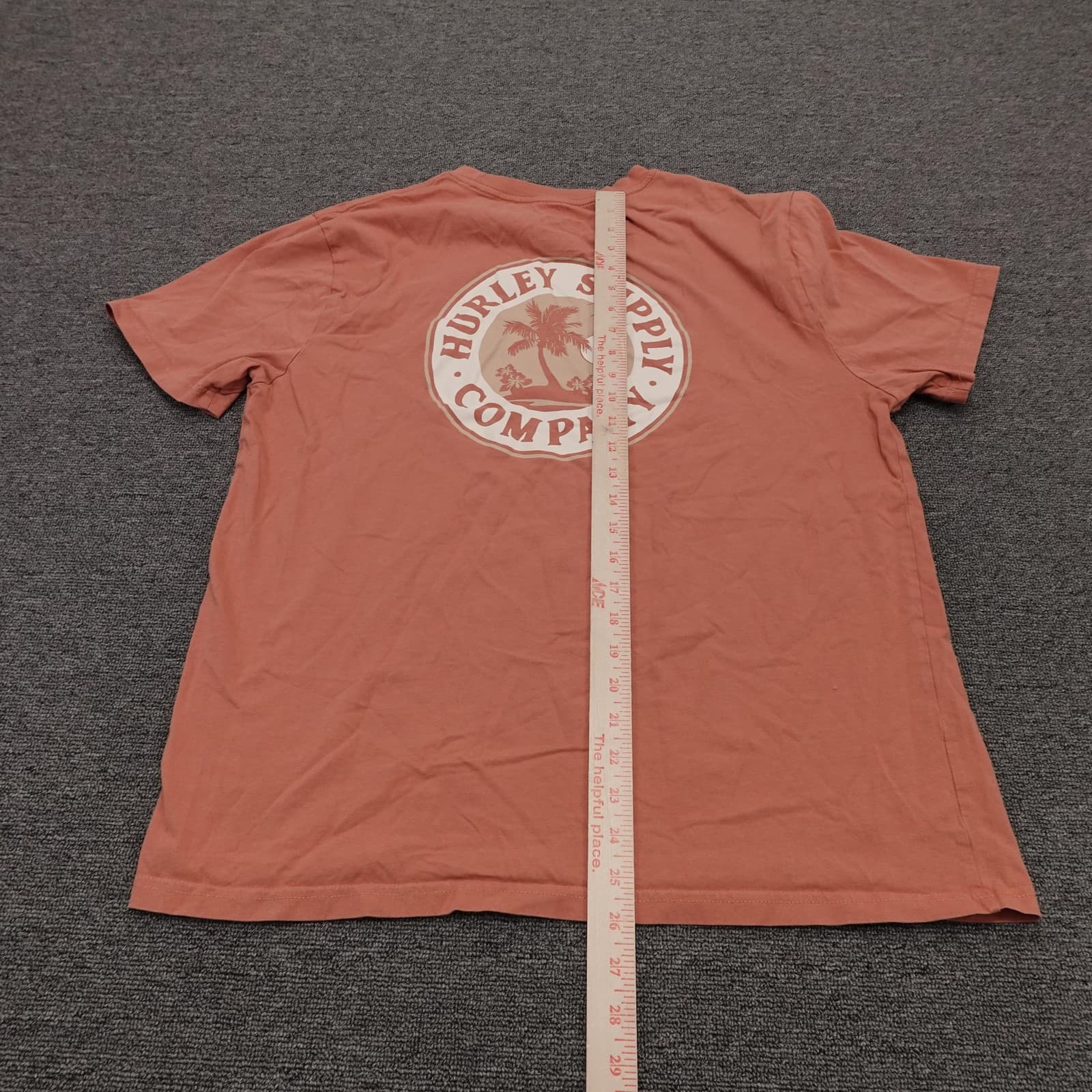Hurley Supply Company Shirt Mens Large Orange Palm Graphic Surf Beach Tee - Thumbnail 6