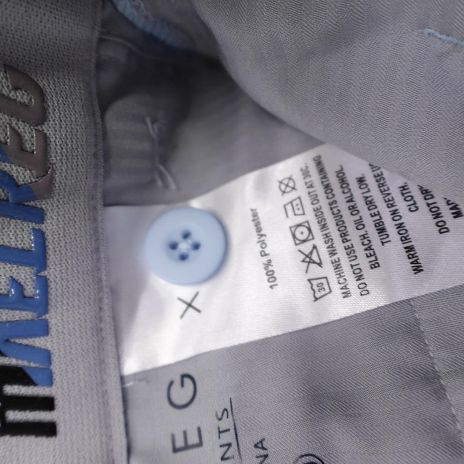 MAELREG Proflex Pants Mens 32x30 Light Blue Microfiber Chino Straight Leg Casual - Thumbnail 5