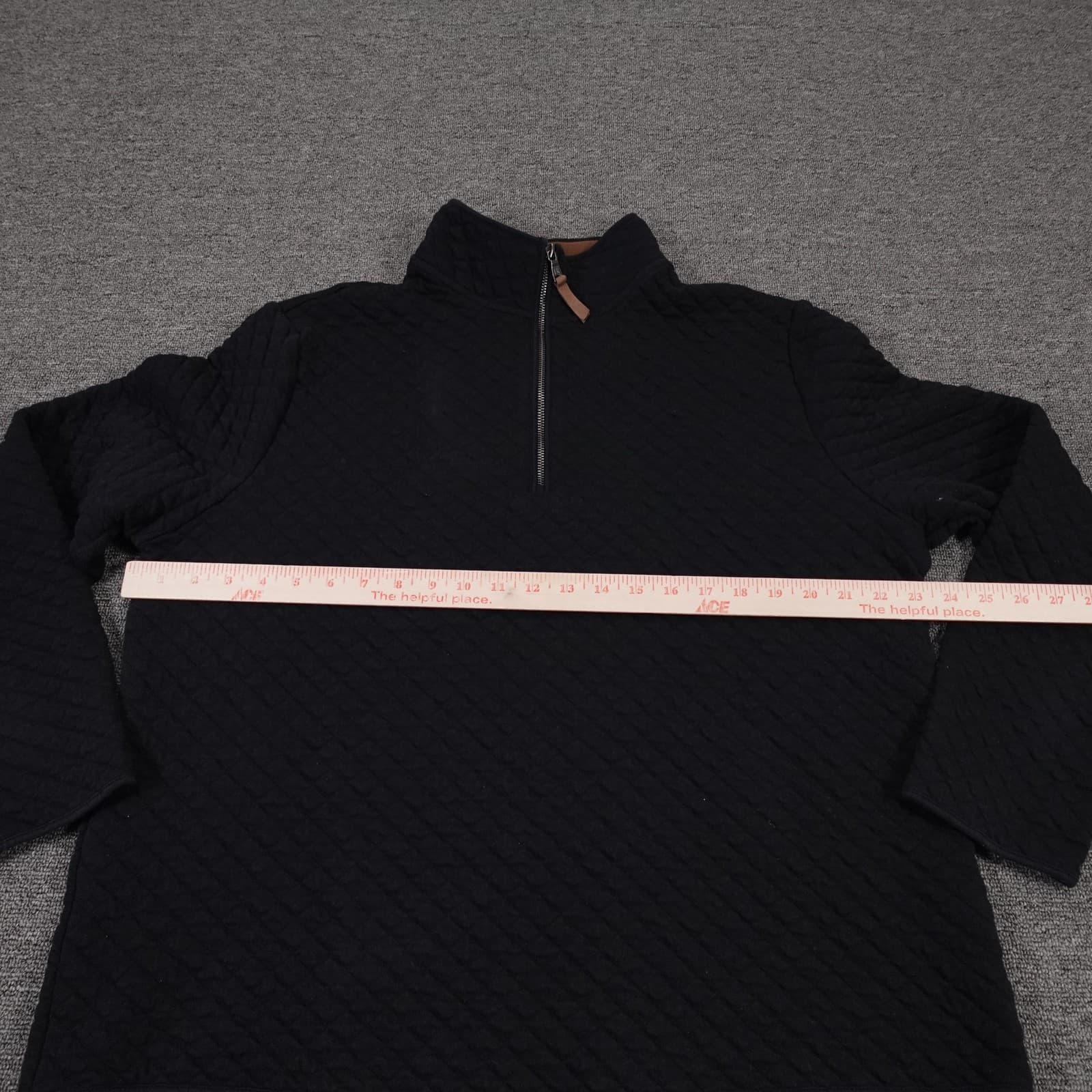 Banana Republic Sweater Mens XL Black Quilted 1/4 Zip Mock Neck Knit Pullover - Thumbnail 4