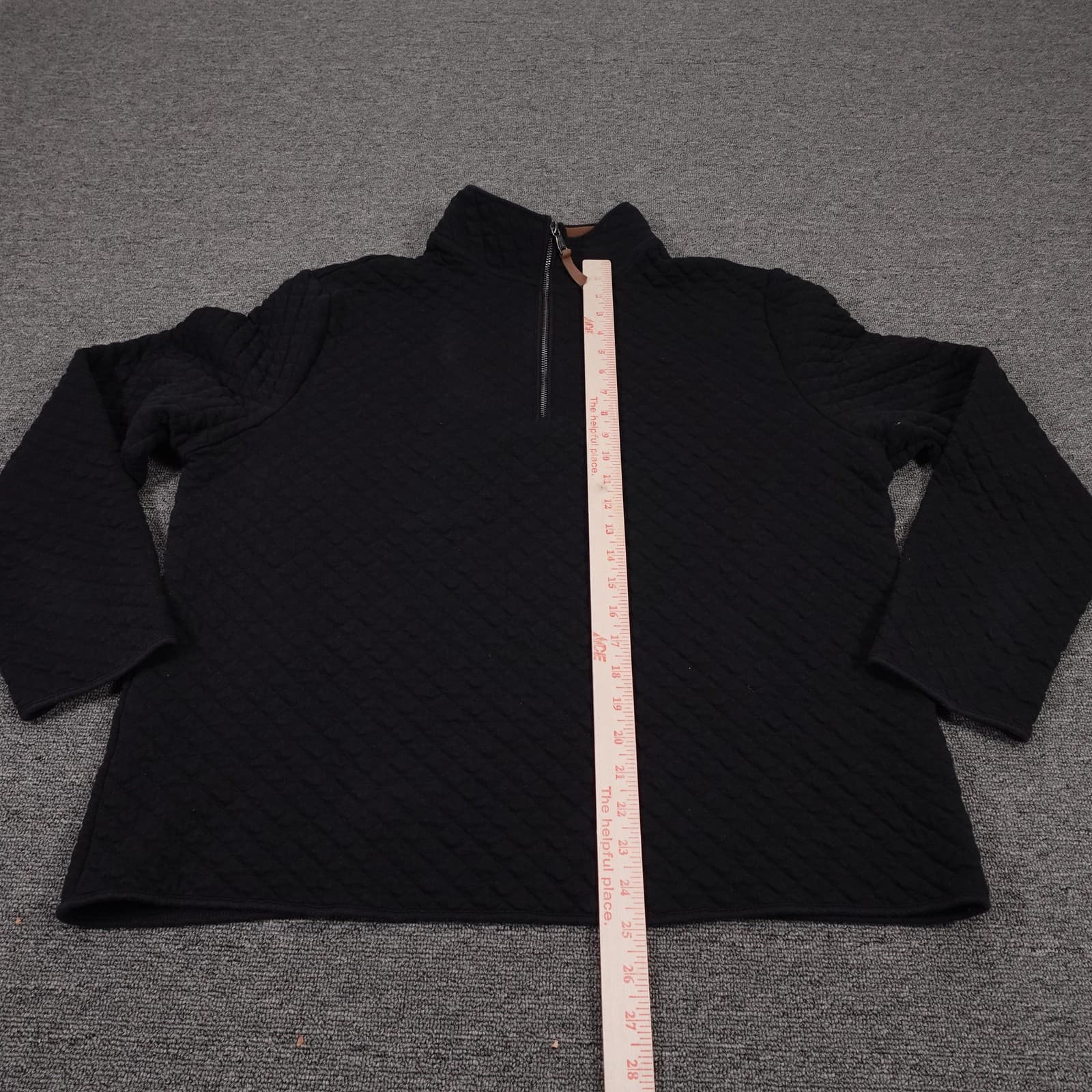 Banana Republic Sweater Mens XL Black Quilted 1/4 Zip Mock Neck Knit Pullover - Thumbnail 5