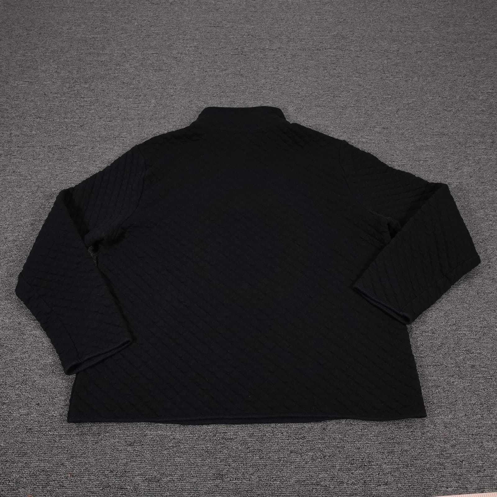 Banana Republic Sweater Mens XL Black Quilted 1/4 Zip Mock Neck Knit Pullover - Thumbnail 6
