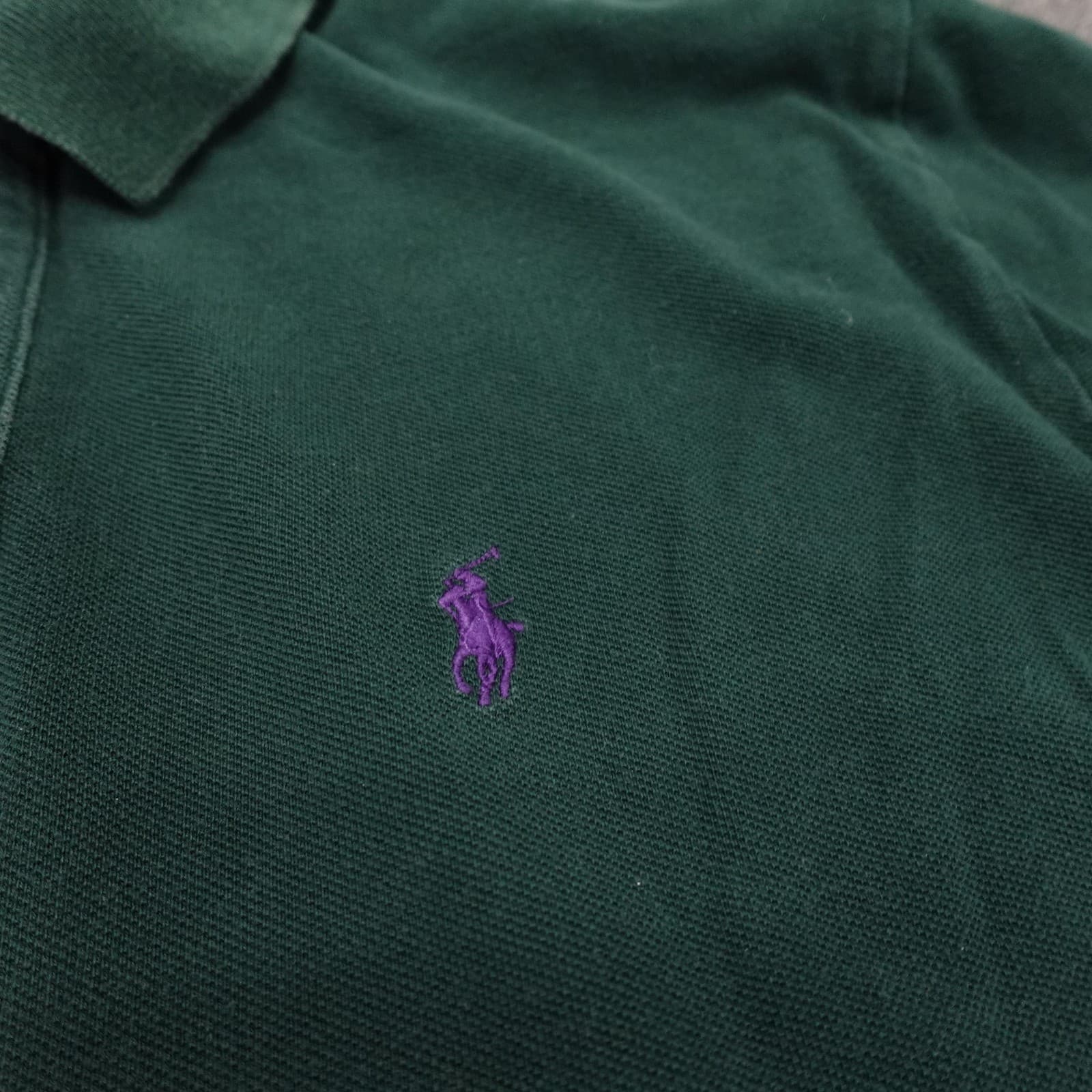 Polo By Ralph Lauren Polo Shirt Mens XL Green Cotton Long Sleeve Knit Pique - Thumbnail 3