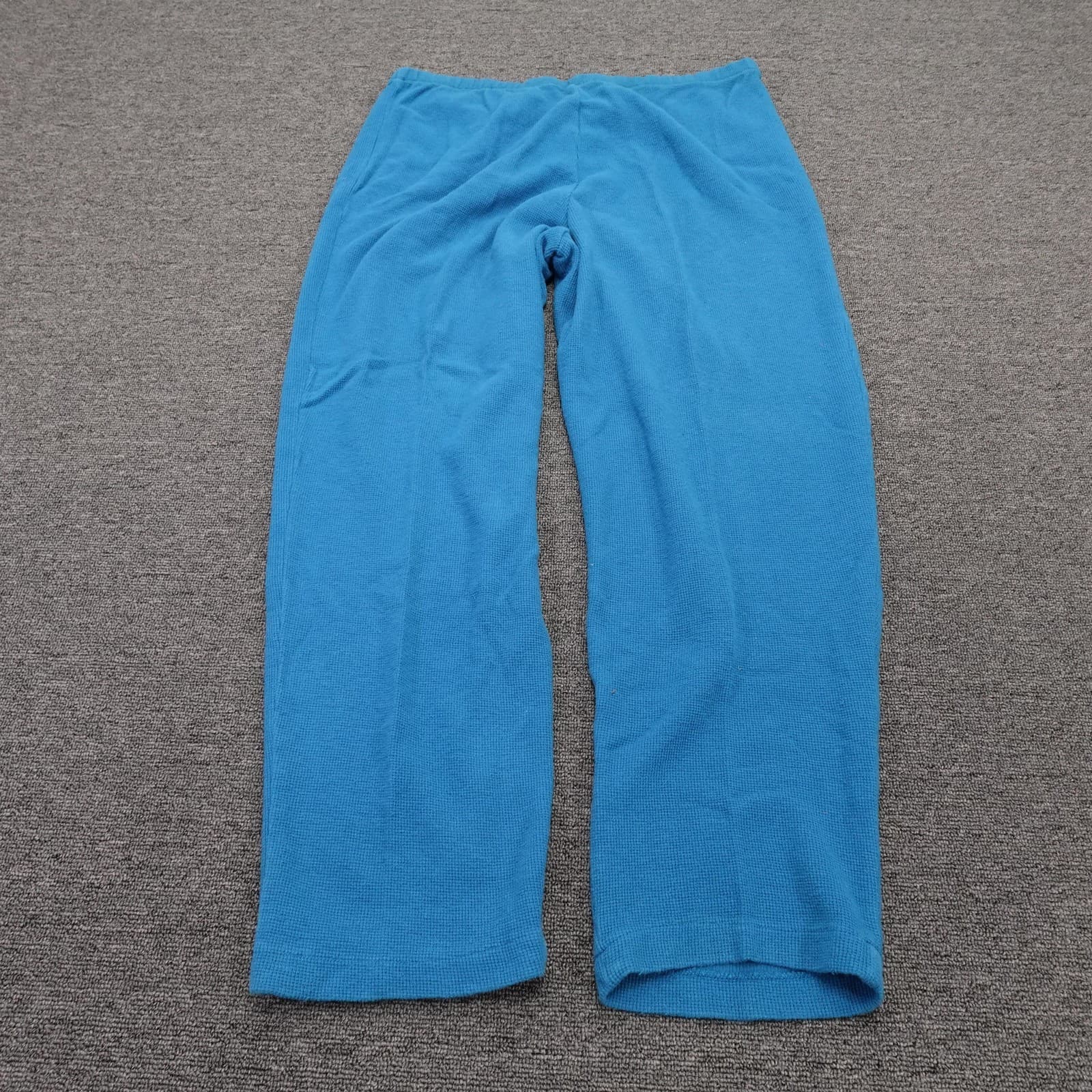 Vintage Johnny Was Lounge Pants Womens Large Blue Thermal Knit Cotton 90s - Thumbnail 6