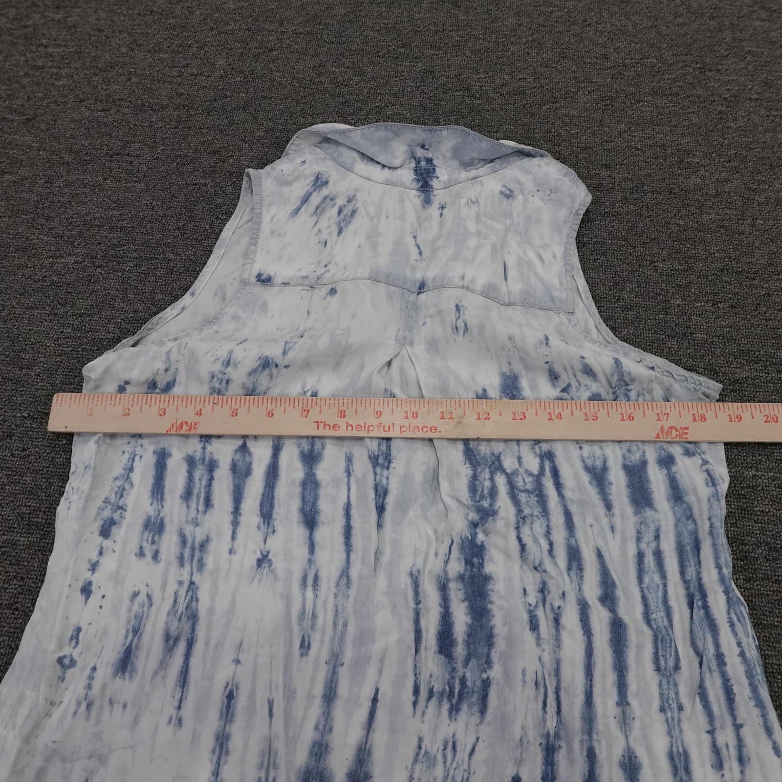 Cloth & Stone Shirt Womens Small Blue Tie Dye Sleeveless Button Up Casual Top - Thumbnail 4