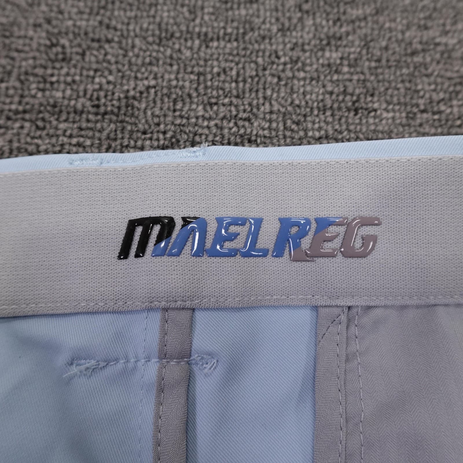 MAELREG Proflex Pants Mens 32x30 Light Blue Microfiber Chino Straight Leg Casual - Thumbnail 3
