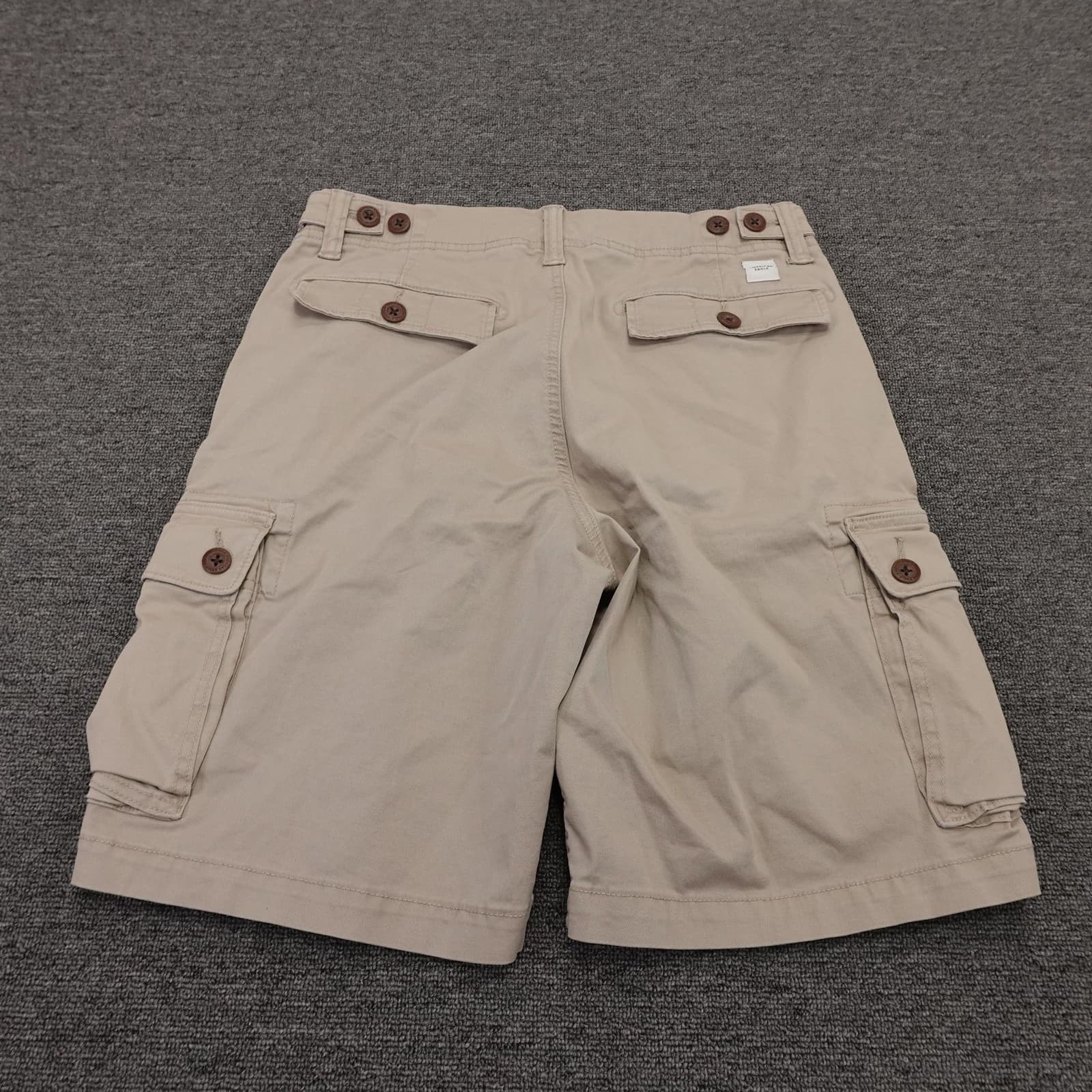 American Eagle Outfitters Cargo Shorts Mens 31 Beige Canvas Stretch 11 Inseam - Thumbnail 3