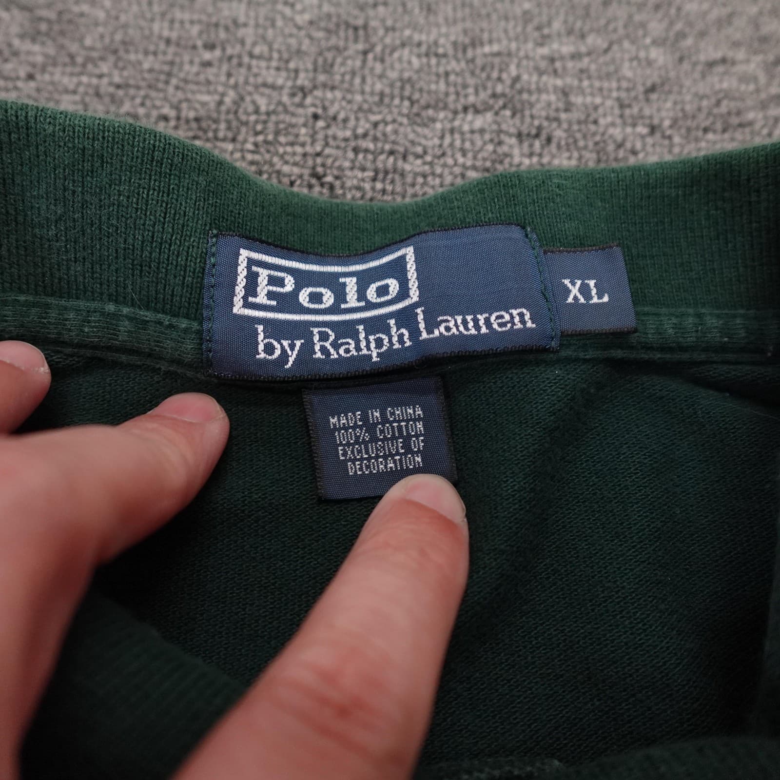 Polo By Ralph Lauren Polo Shirt Mens XL Green Cotton Long Sleeve Knit Pique - Thumbnail 4