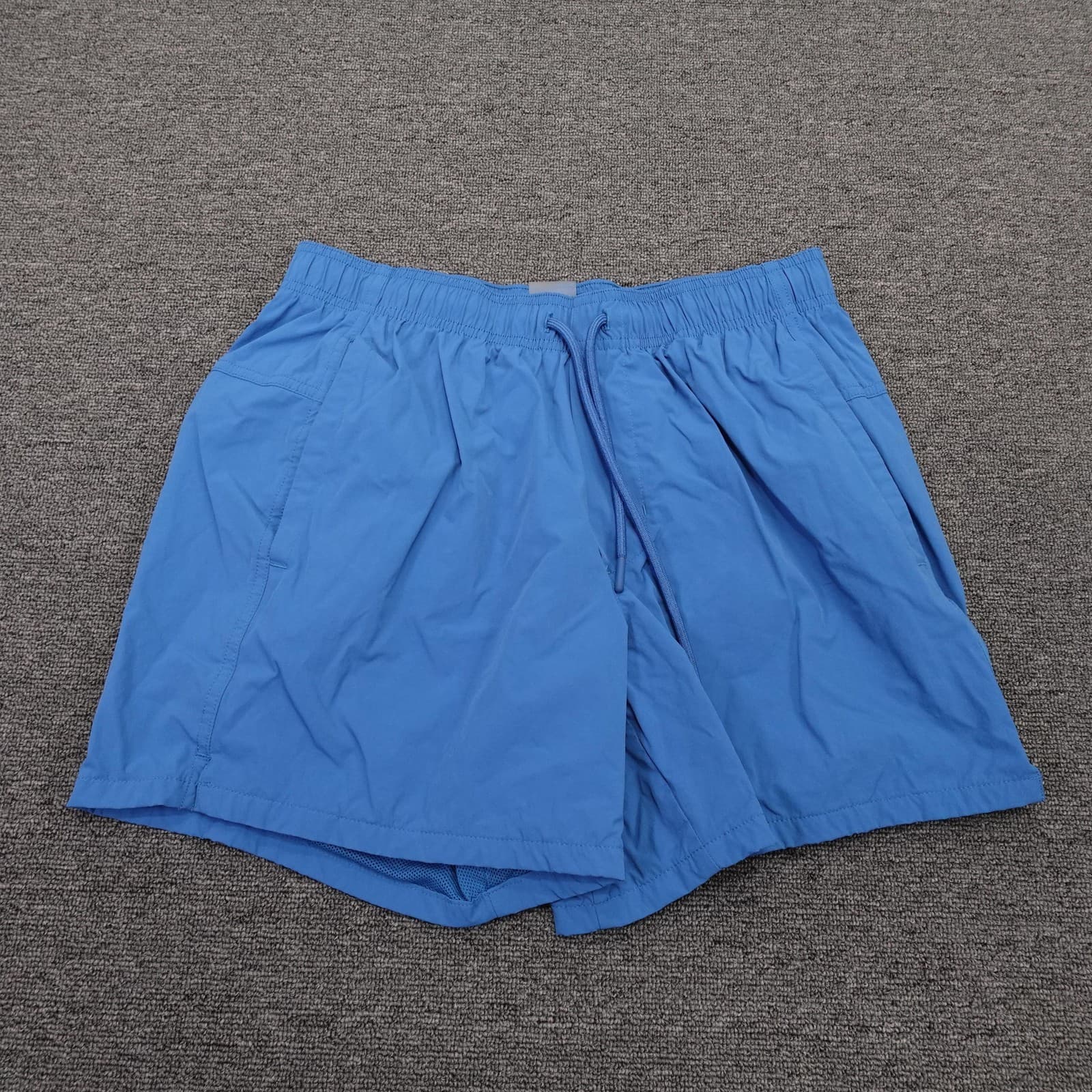 VRST Swim Shorts Mens Medium Blue Solid Mesh Lined Trunks Drawstring