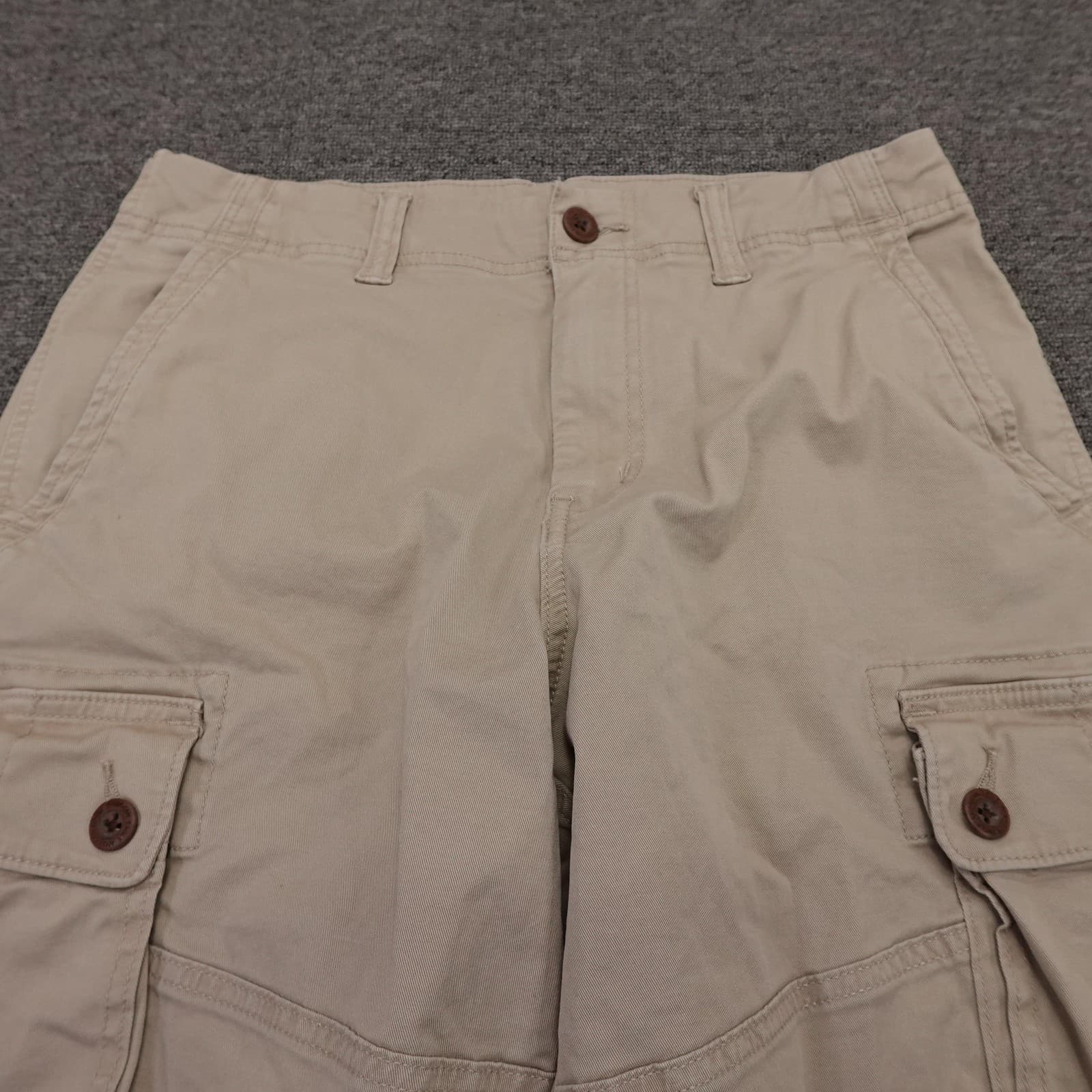 American Eagle Outfitters Cargo Shorts Mens 31 Beige Canvas Stretch 11 Inseam - Thumbnail 2