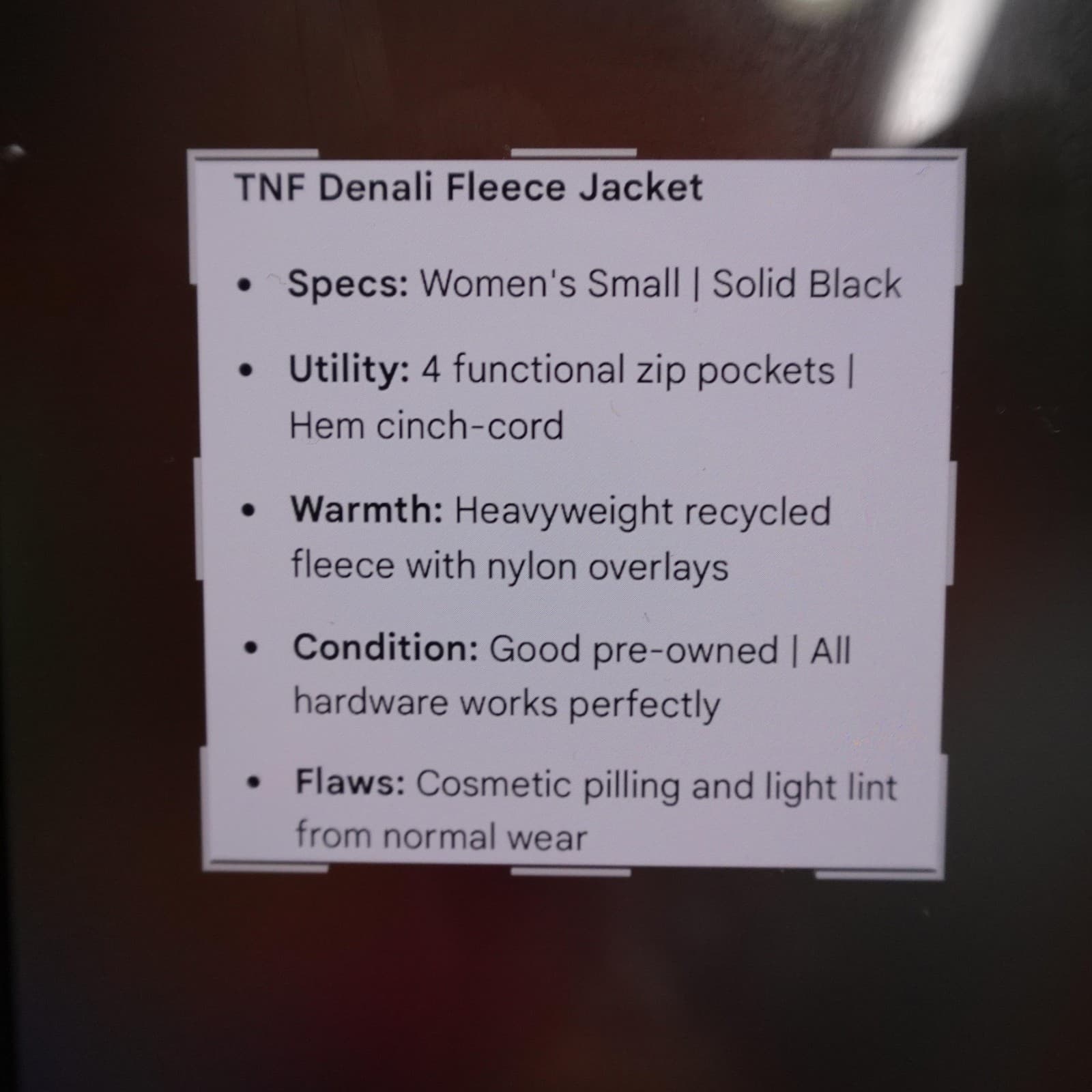 The North Face Denali Jacket Womens Small Black Polartec Fleece Full Zip Outdoor - Thumbnail 11