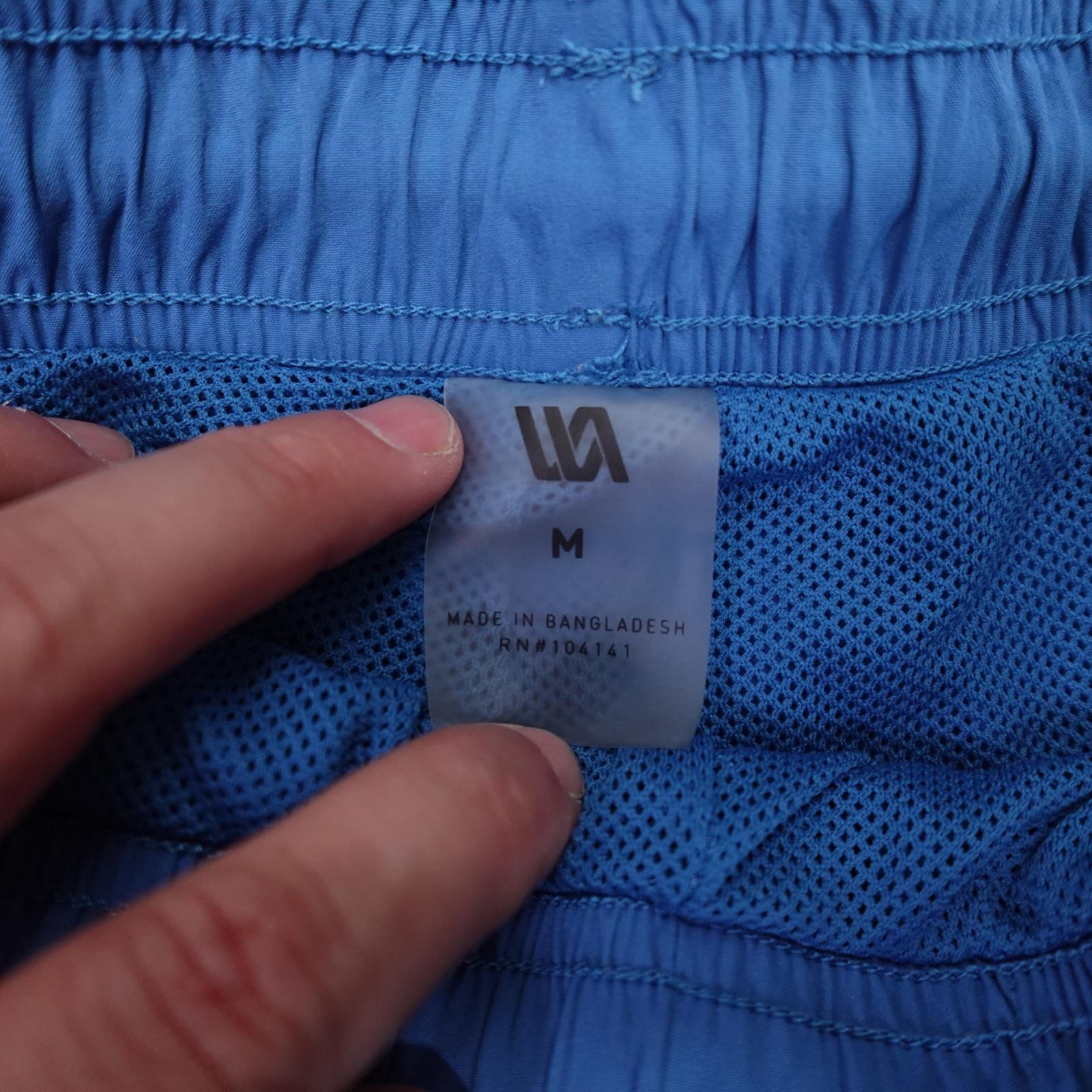 VRST Swim Shorts Mens Medium Blue Solid Mesh Lined Trunks Drawstring - Thumbnail 3