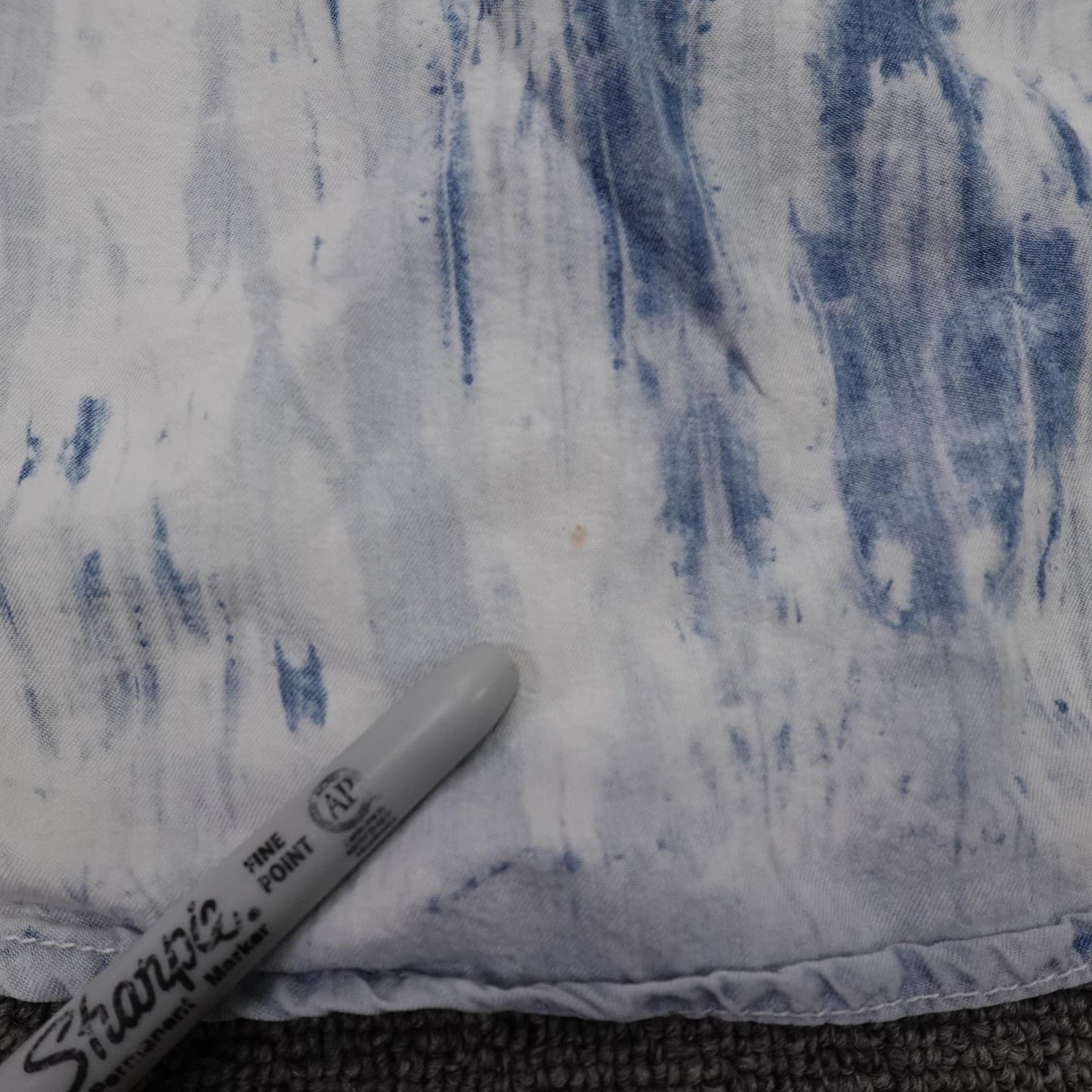 Cloth & Stone Shirt Womens Small Blue Tie Dye Sleeveless Button Up Casual Top - Thumbnail 6